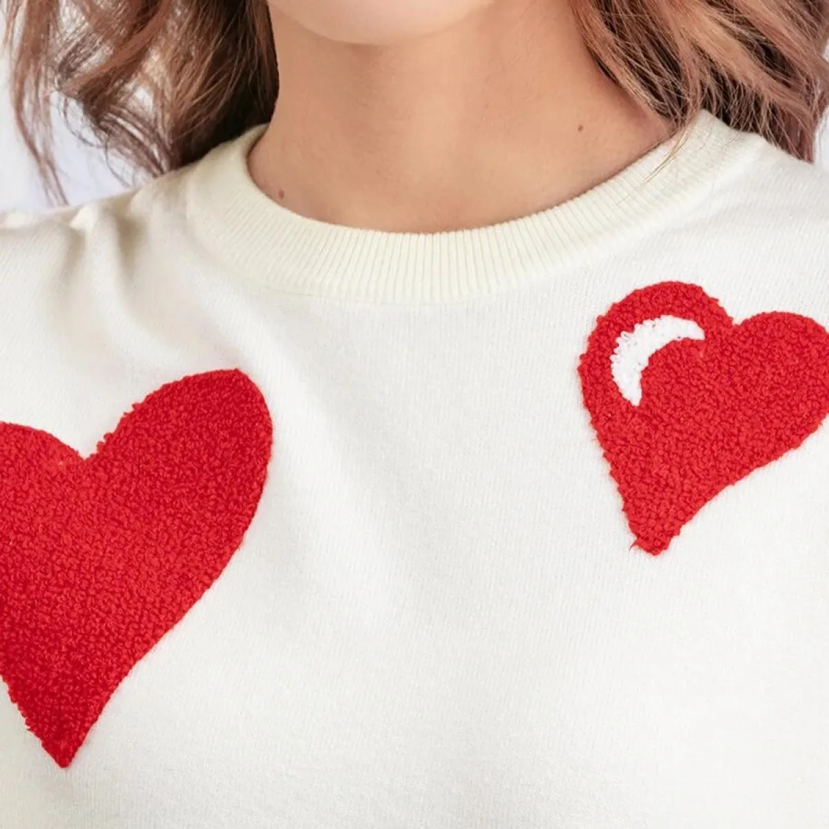 Design di nicchia natalizio Feeling Love Floccaggio Cover Morbido maglione Donna Autunno Inverno 2023 Nuovo