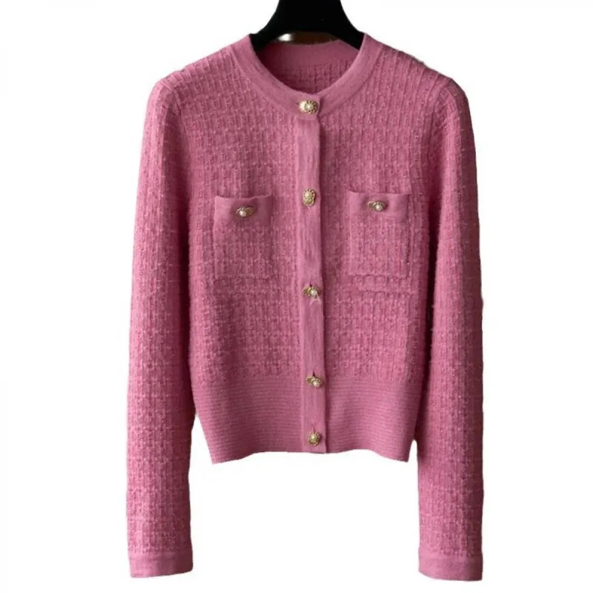 Design Street Pink Maglione Cappotto Cardigan corto in maglia da donna Cardigan invernale unico