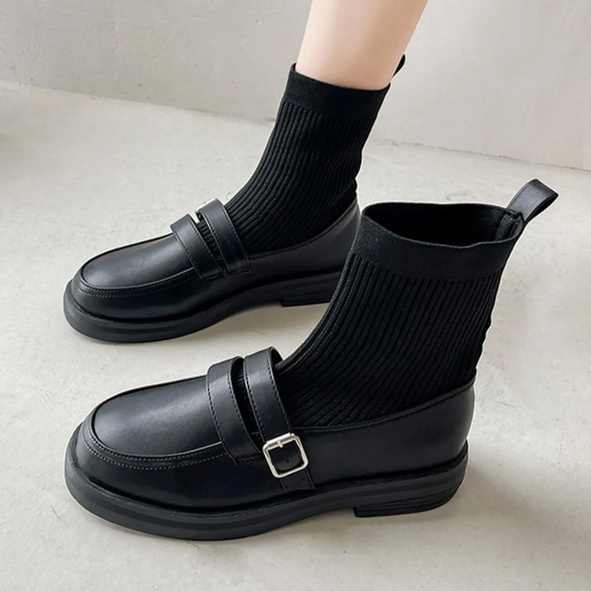 Donne Moda Appartamenti Chelsea Stivali Inverno Piattaforma Tessuto Della Caviglia Scarpe Nuovo 2023 Casual Calzino Stivali Vest