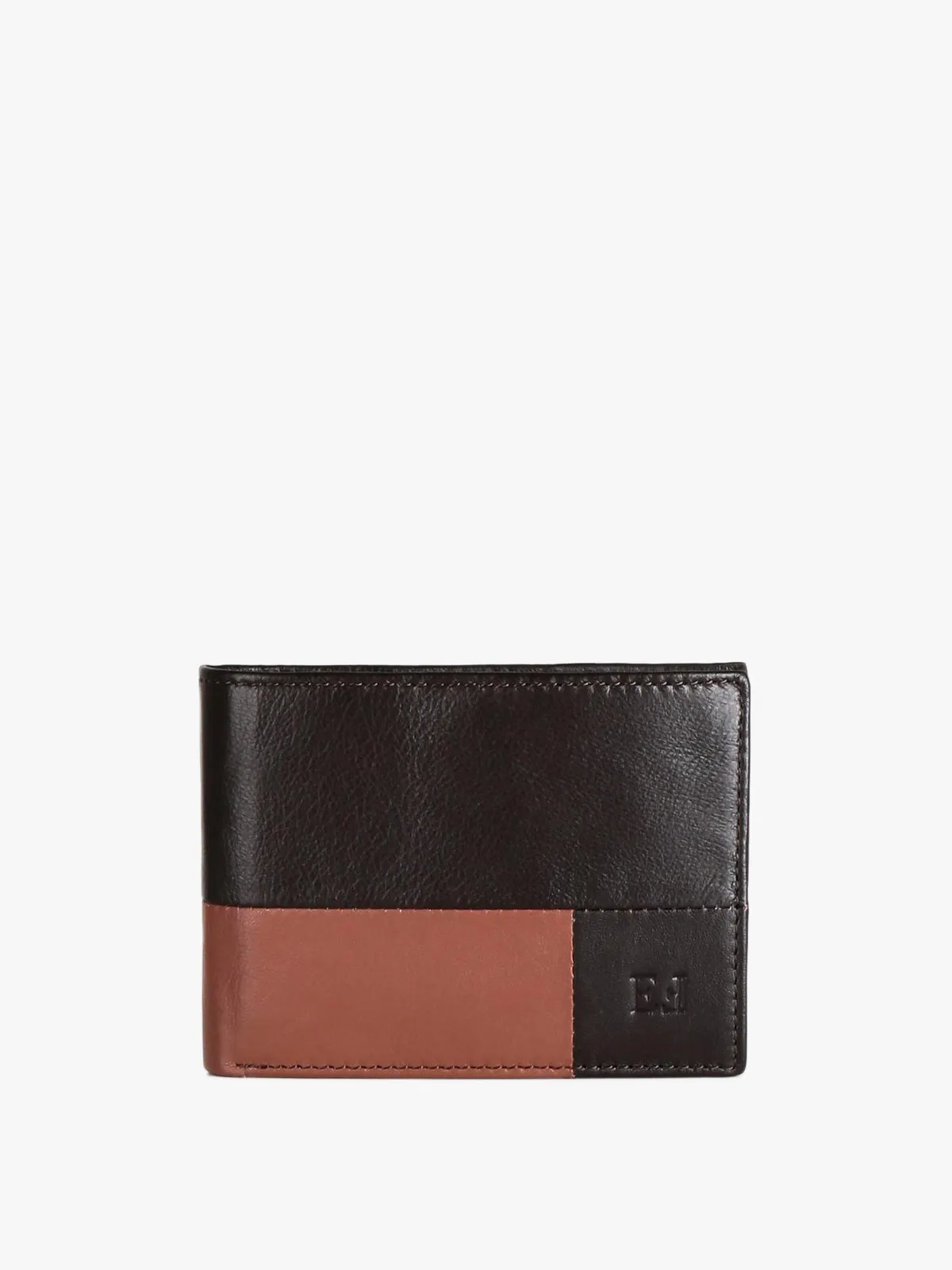 Egon Furstenberg Portefeuille en cuir avec porte-chèques marron foncé