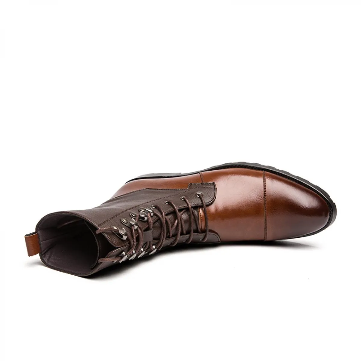 Emosewa Fashion Design Genuino Stivaletti da uomo in vera pelle Stringati Scarpe belle da uomo Stivali basic, migliore qualità,