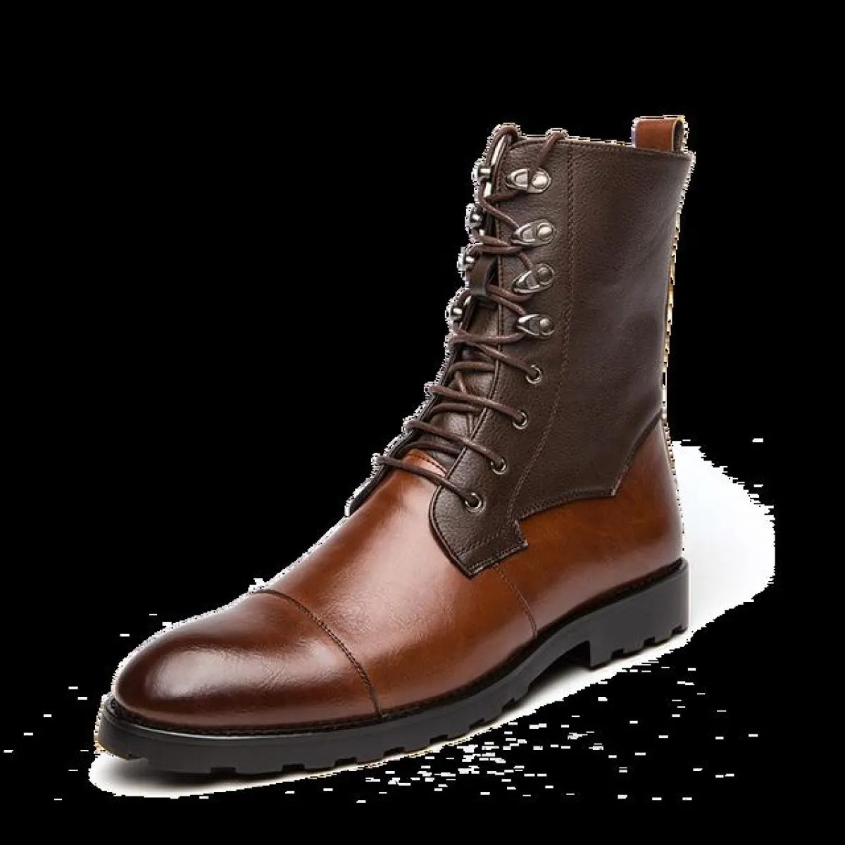 Emosewa Fashion Design Genuino Stivaletti da uomo in vera pelle Stringati Scarpe belle da uomo Stivali basic, migliore qualità,