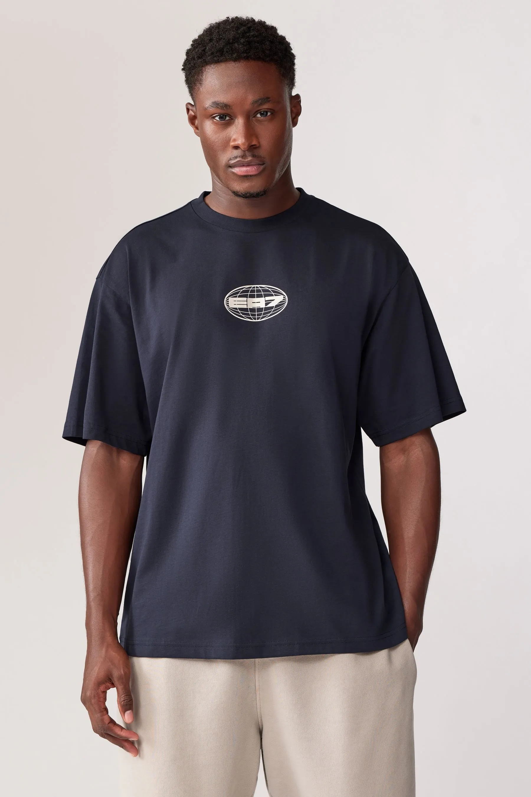 Emporio Armani EA7 Graphic Series Globe Oversized T-Shirt    