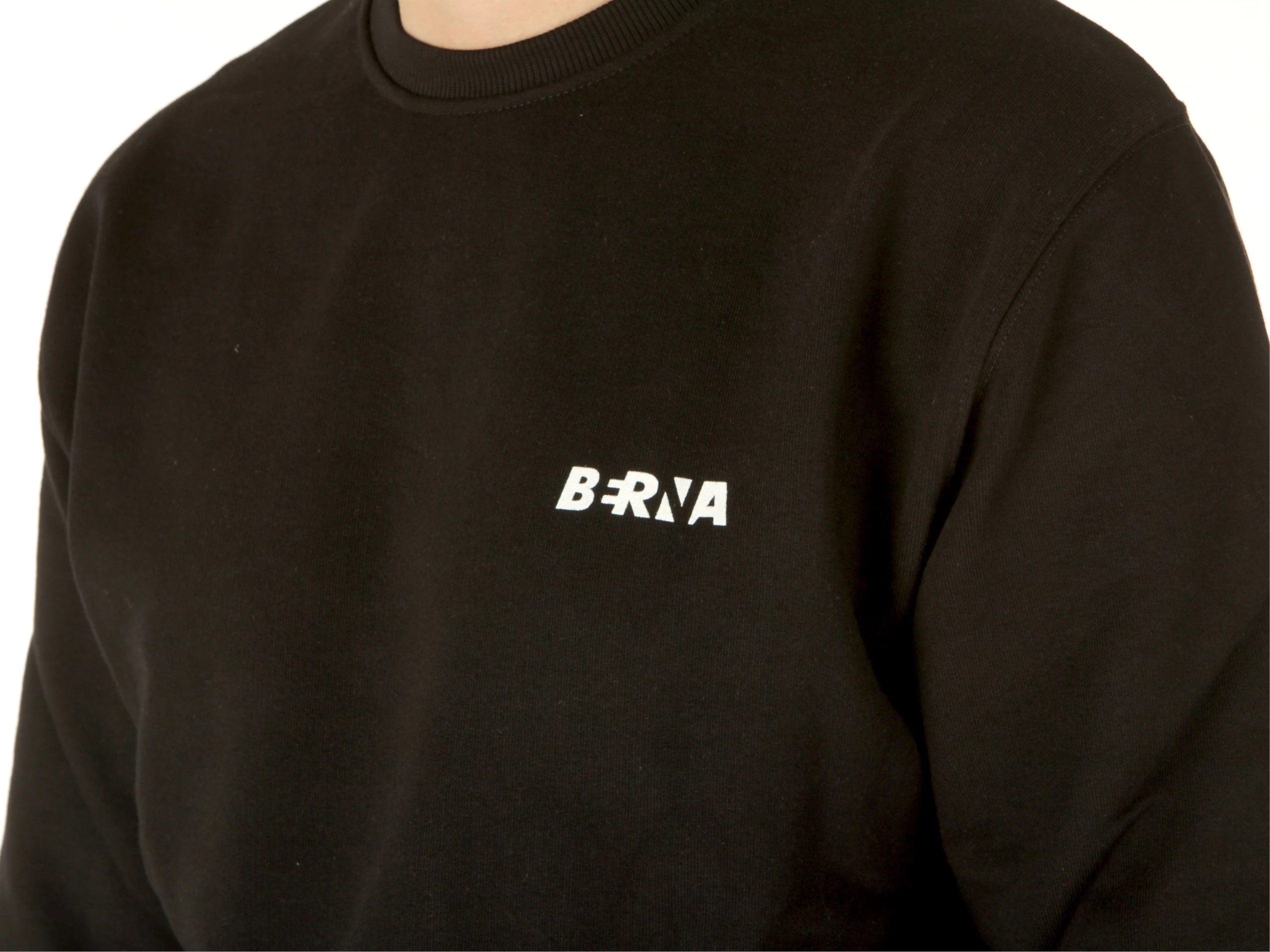 Felpa Girocollo Logo Nero