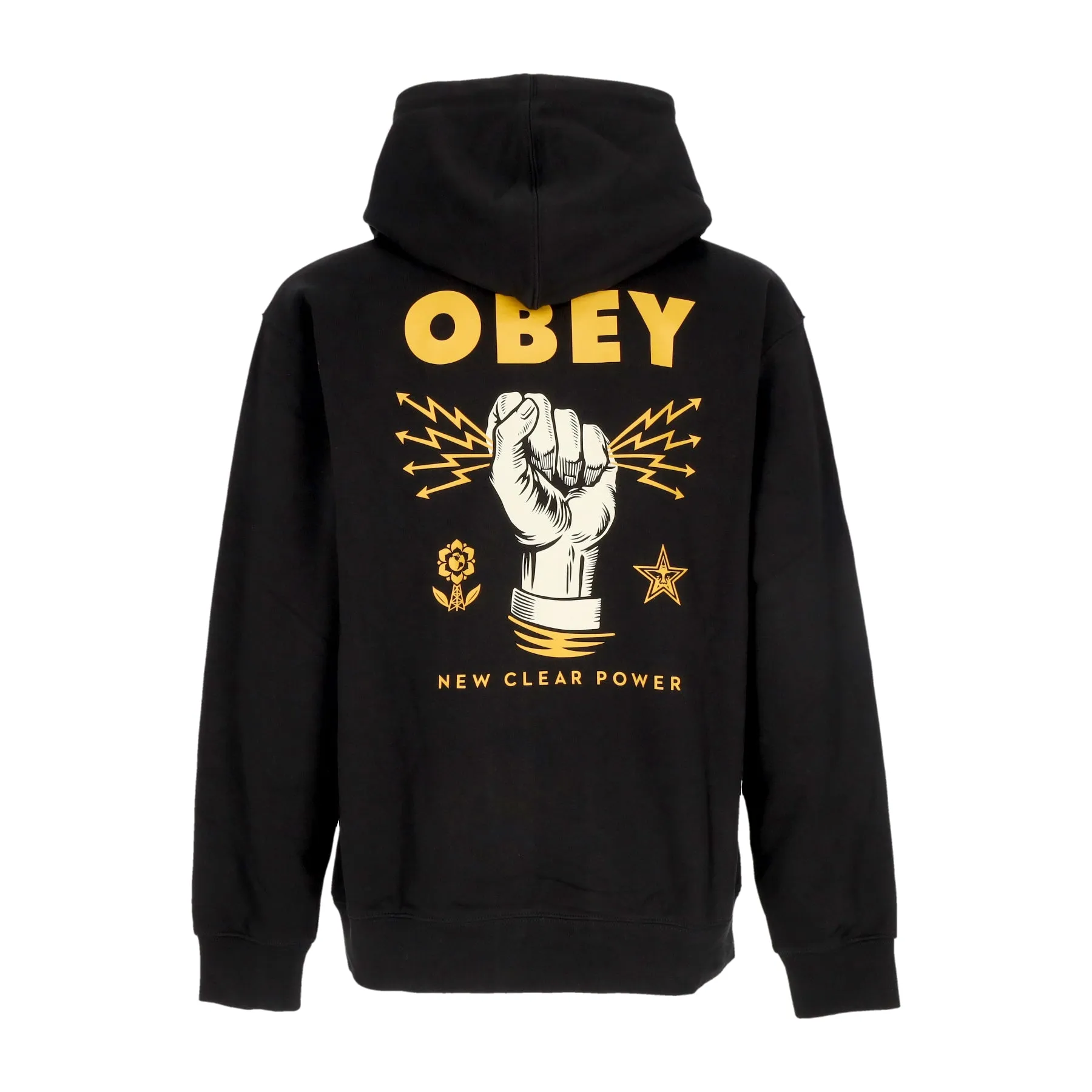 Felpa Leggera Cappuccio Uomo New Clear Power Hoodie Fleece Black