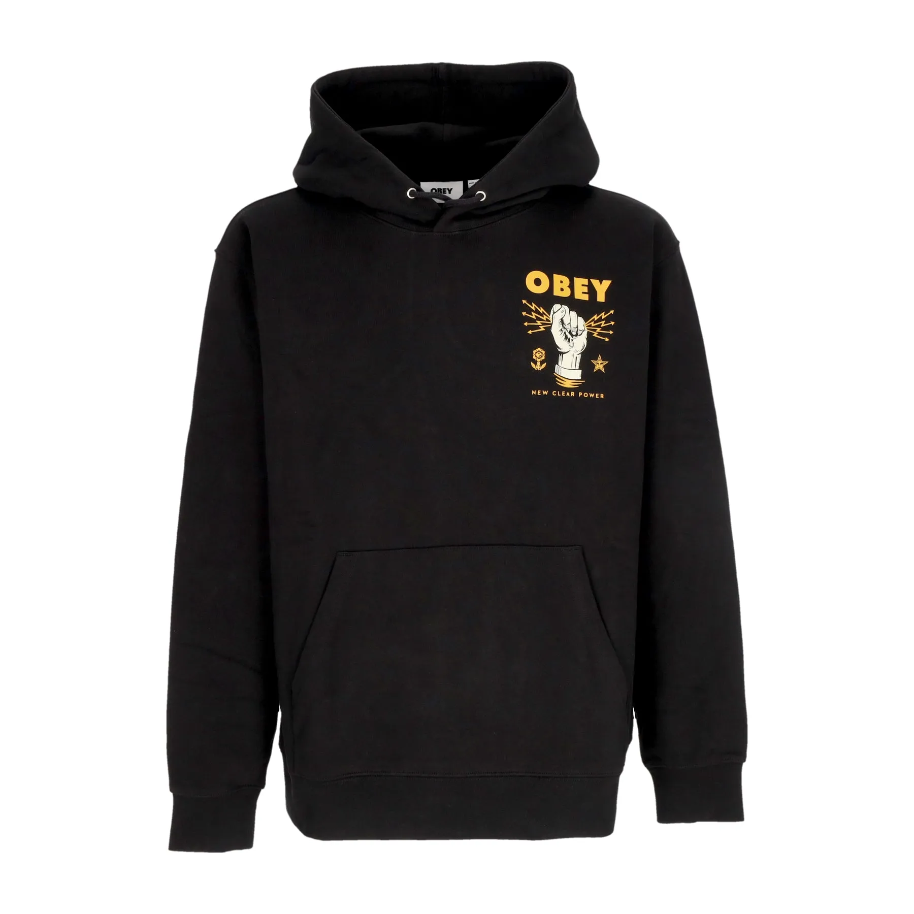Felpa Leggera Cappuccio Uomo New Clear Power Hoodie Fleece Black