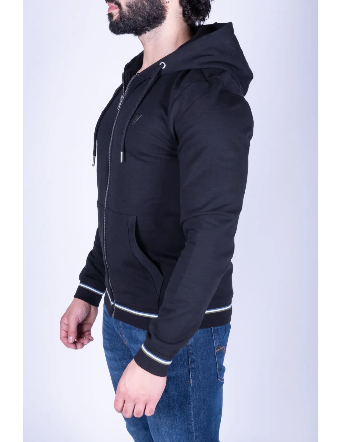 Felpa nera uomo Brooks Hoodie Truck Guess