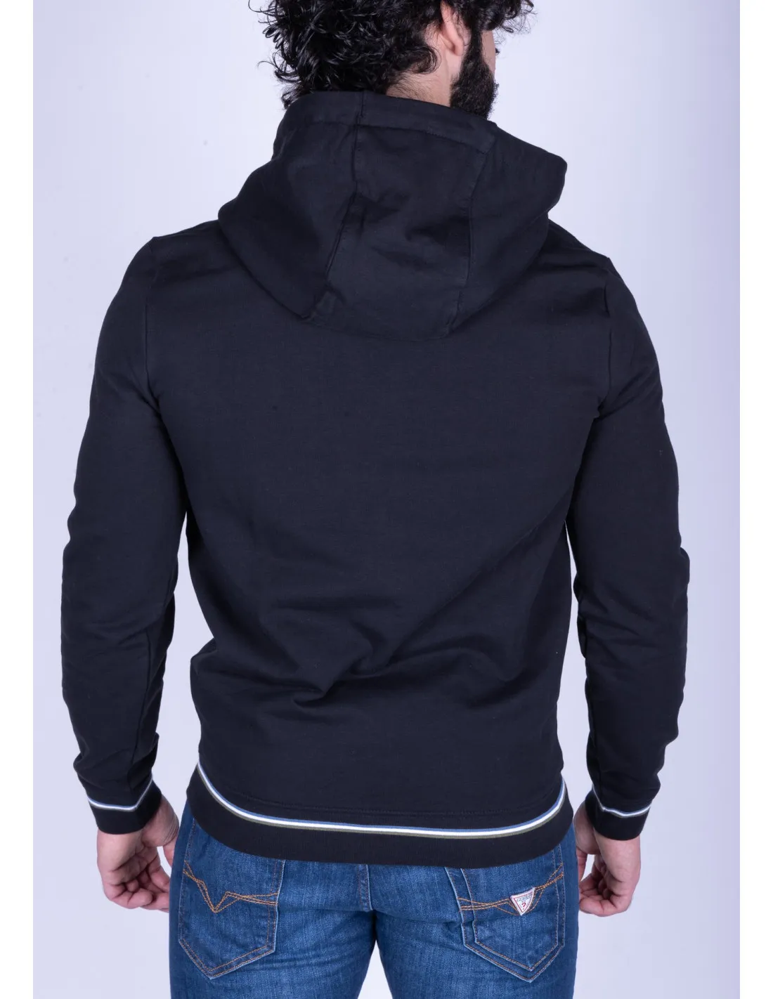 Felpa nera uomo Brooks Hoodie Truck Guess