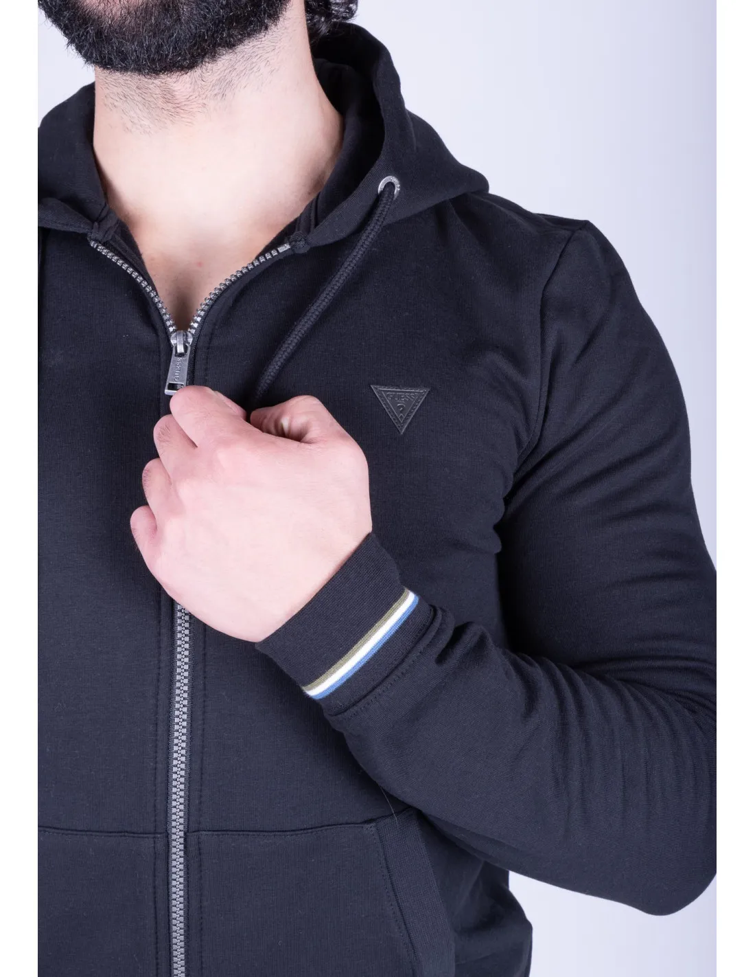 Felpa nera uomo Brooks Hoodie Truck Guess