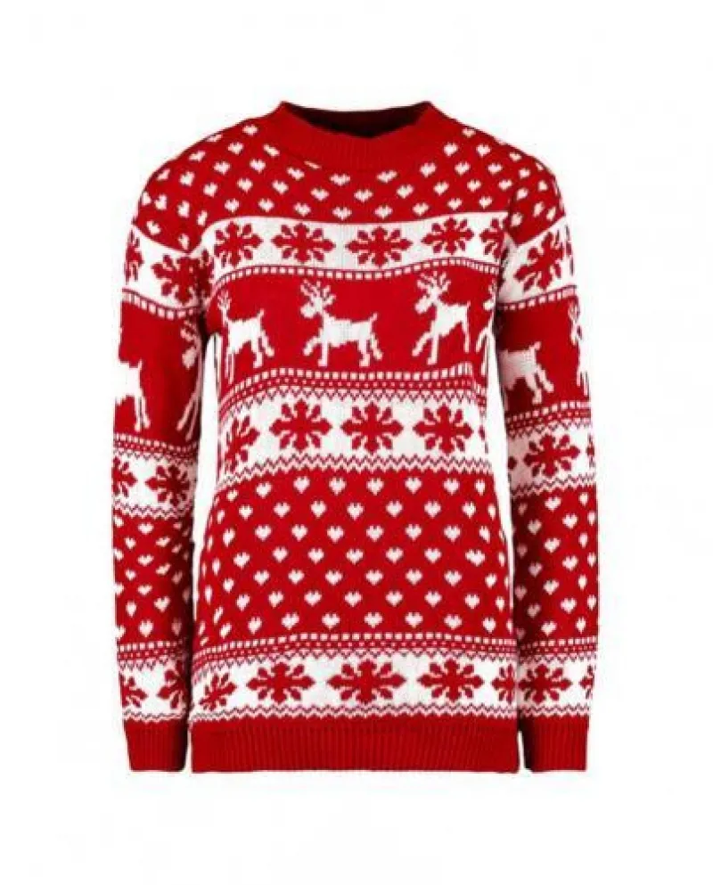 Fiocco di neve caldo a maniche lunghe maglione pullover lavorato a maglia moda donna