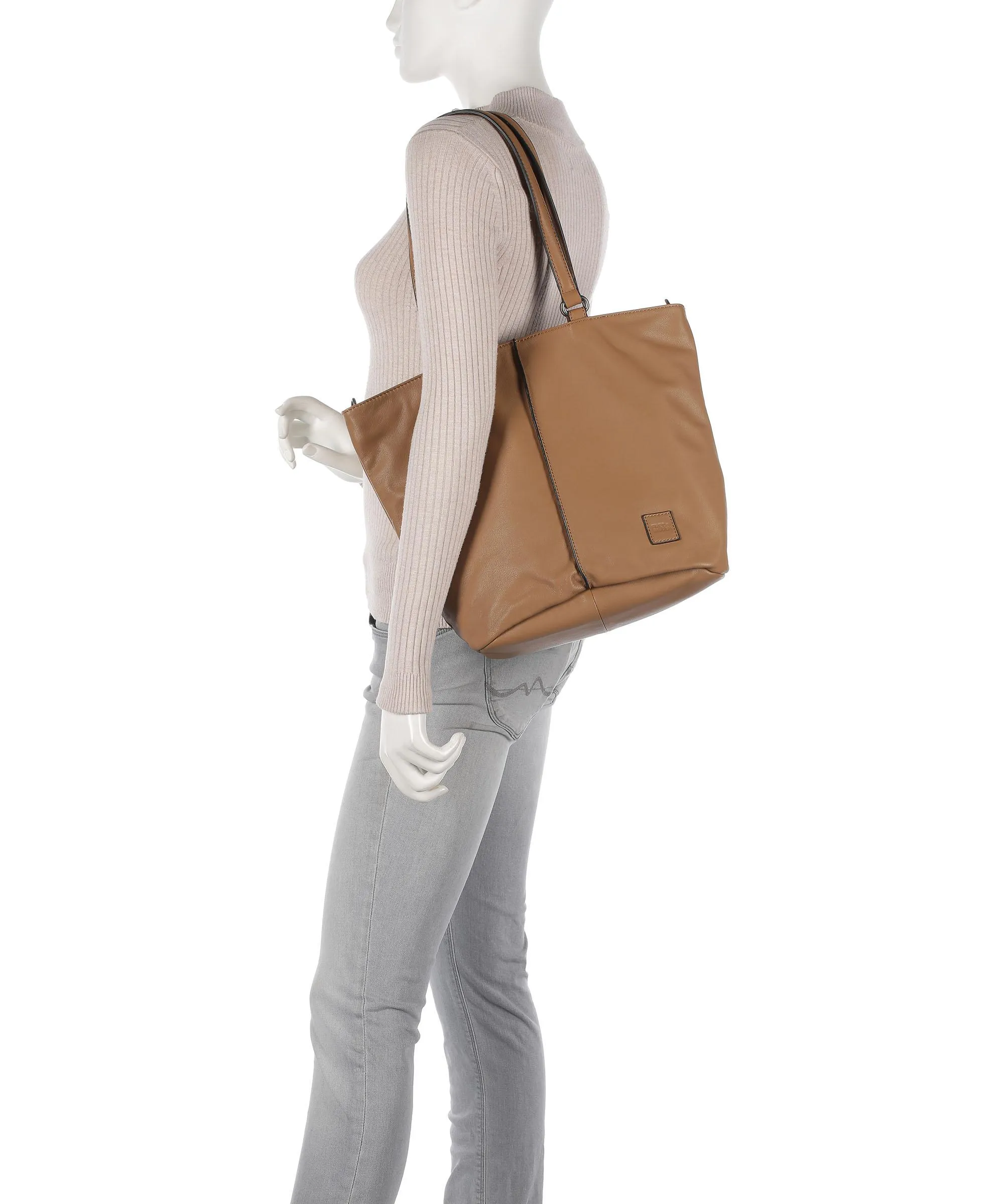  FredsBruder FB Borsa shopper pelle granulata noce  