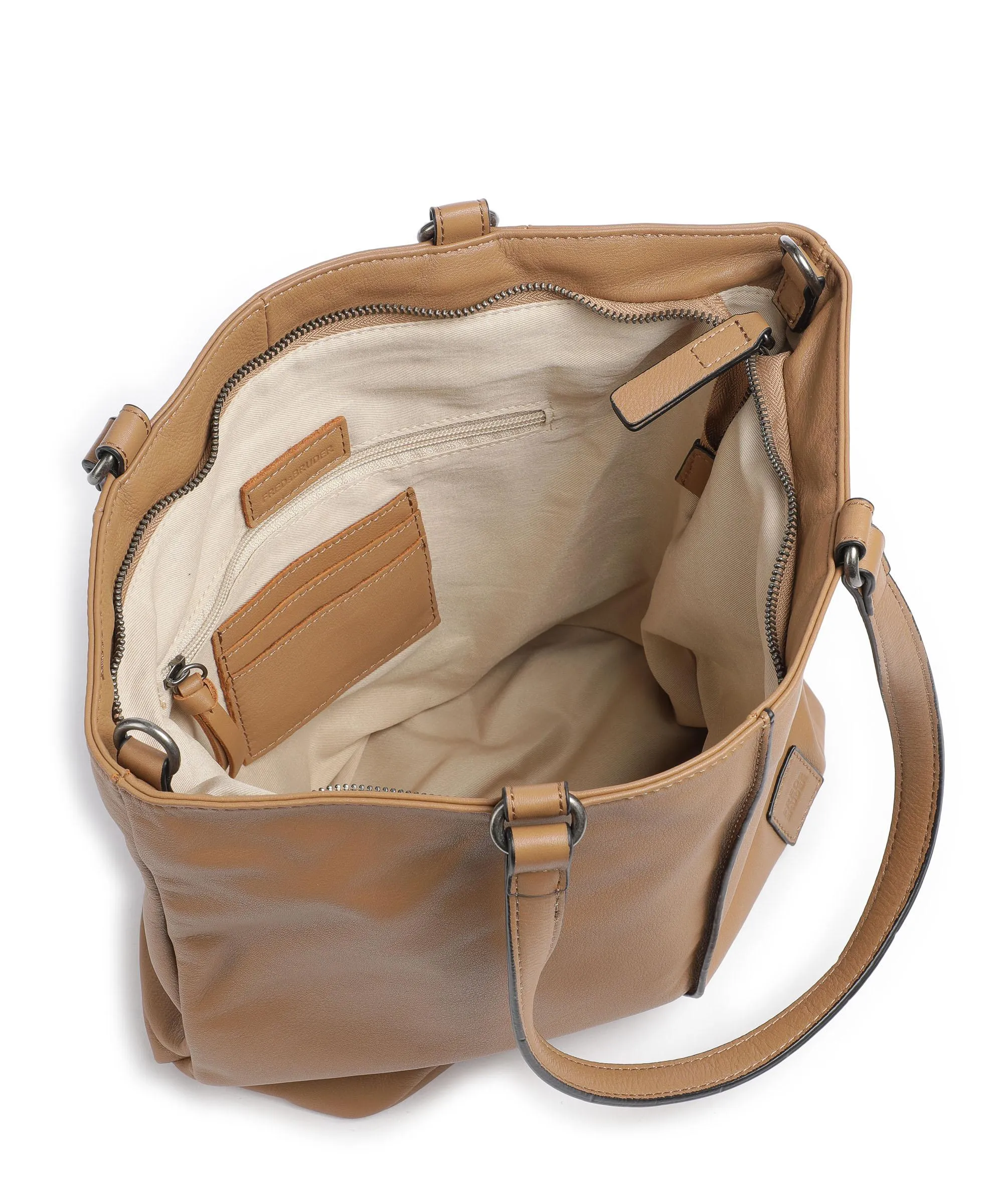  FredsBruder FB Borsa shopper pelle granulata noce  