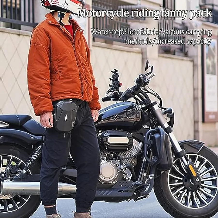 Fulenyi Borsa da moto – Borsa da coscia con cinturino per gamba, borsa da moto, borsa da gamba cadente, borsa a tracolla imperme