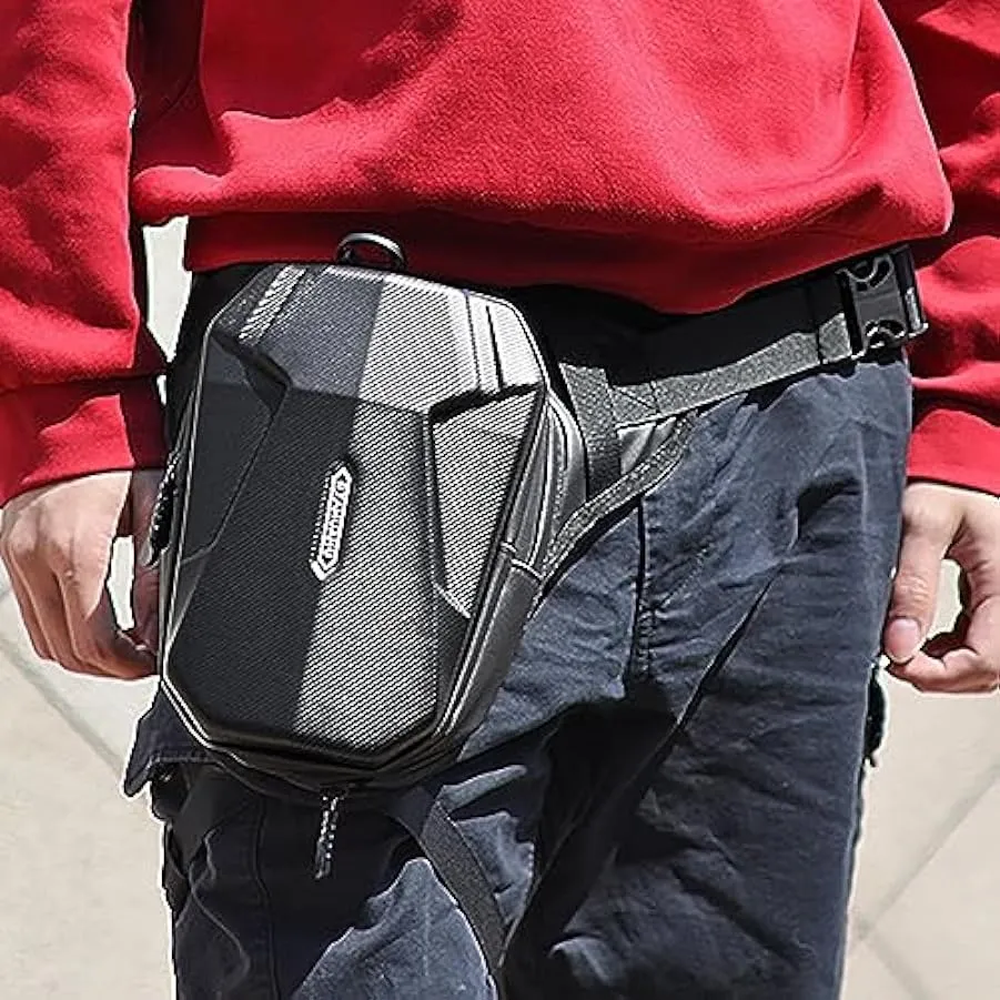 Fulenyi Borsa da moto – Borsa da coscia con cinturino per gamba, borsa da moto, borsa da gamba cadente, borsa a tracolla imperme