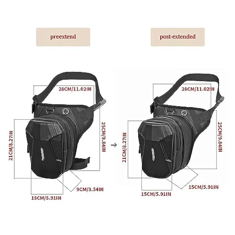 Fulenyi Borsa da moto – Borsa da coscia con cinturino per gamba, borsa da moto, borsa da gamba cadente, borsa a tracolla imperme