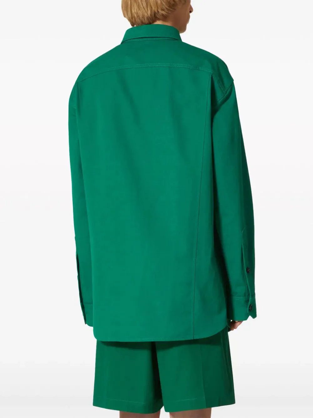 Giacca camicia con V Detail gommata