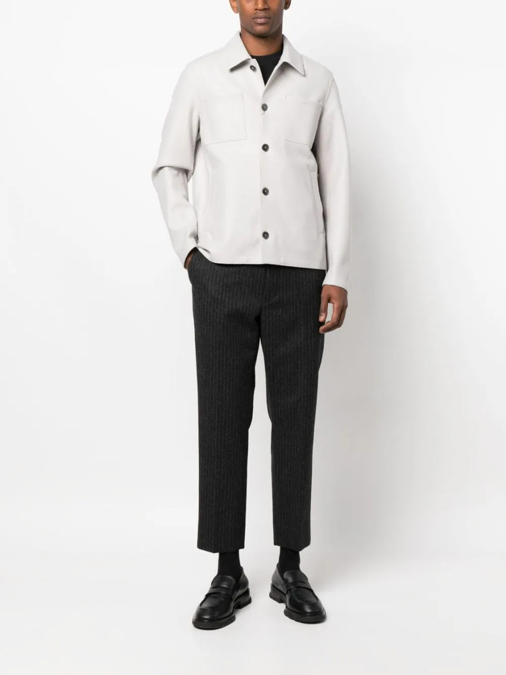 giacca-camicia grigio chiaro