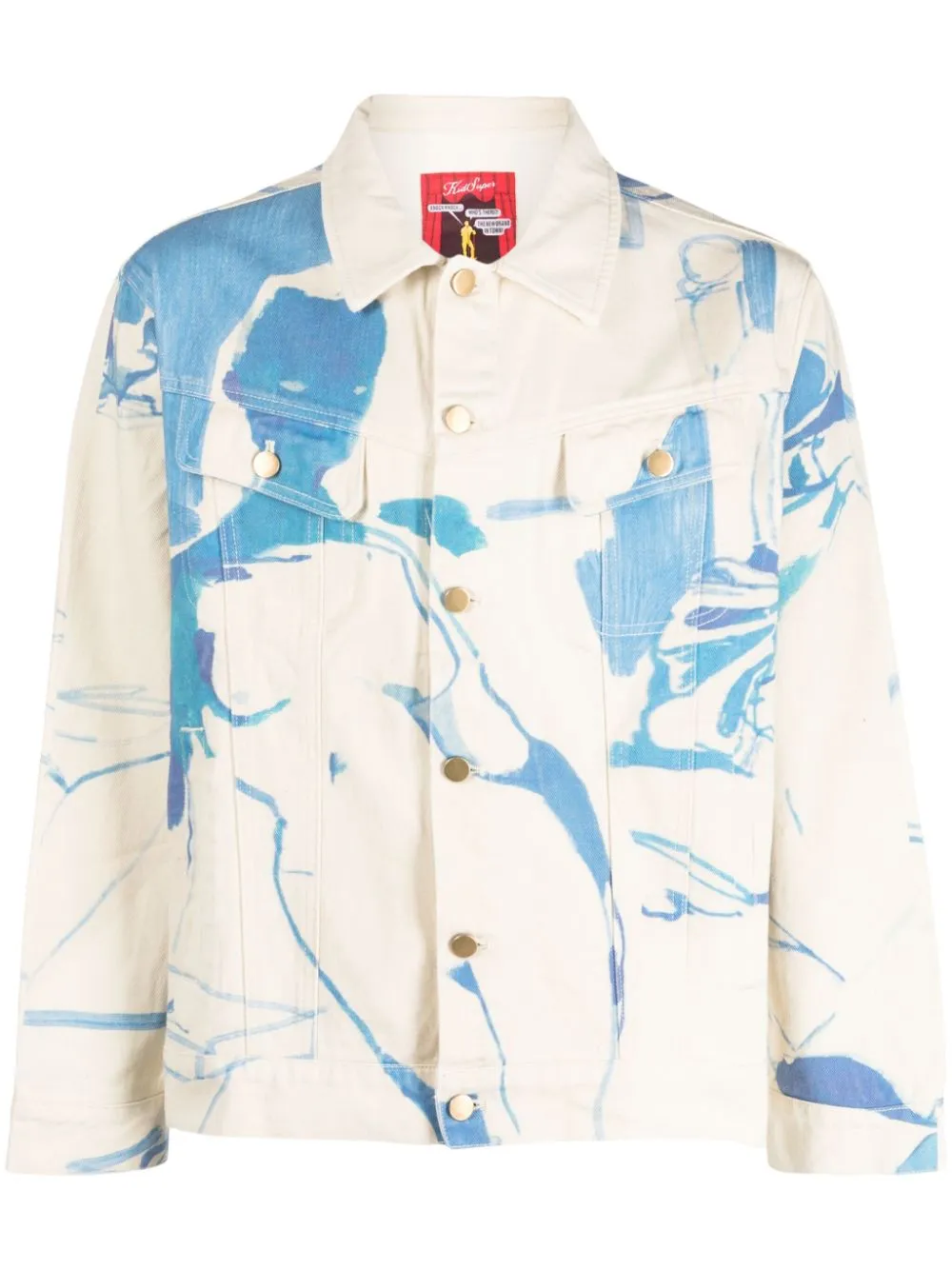 giacca in denim crema