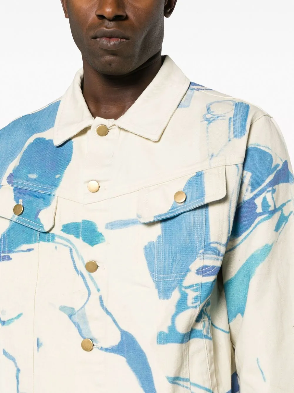 giacca in denim crema