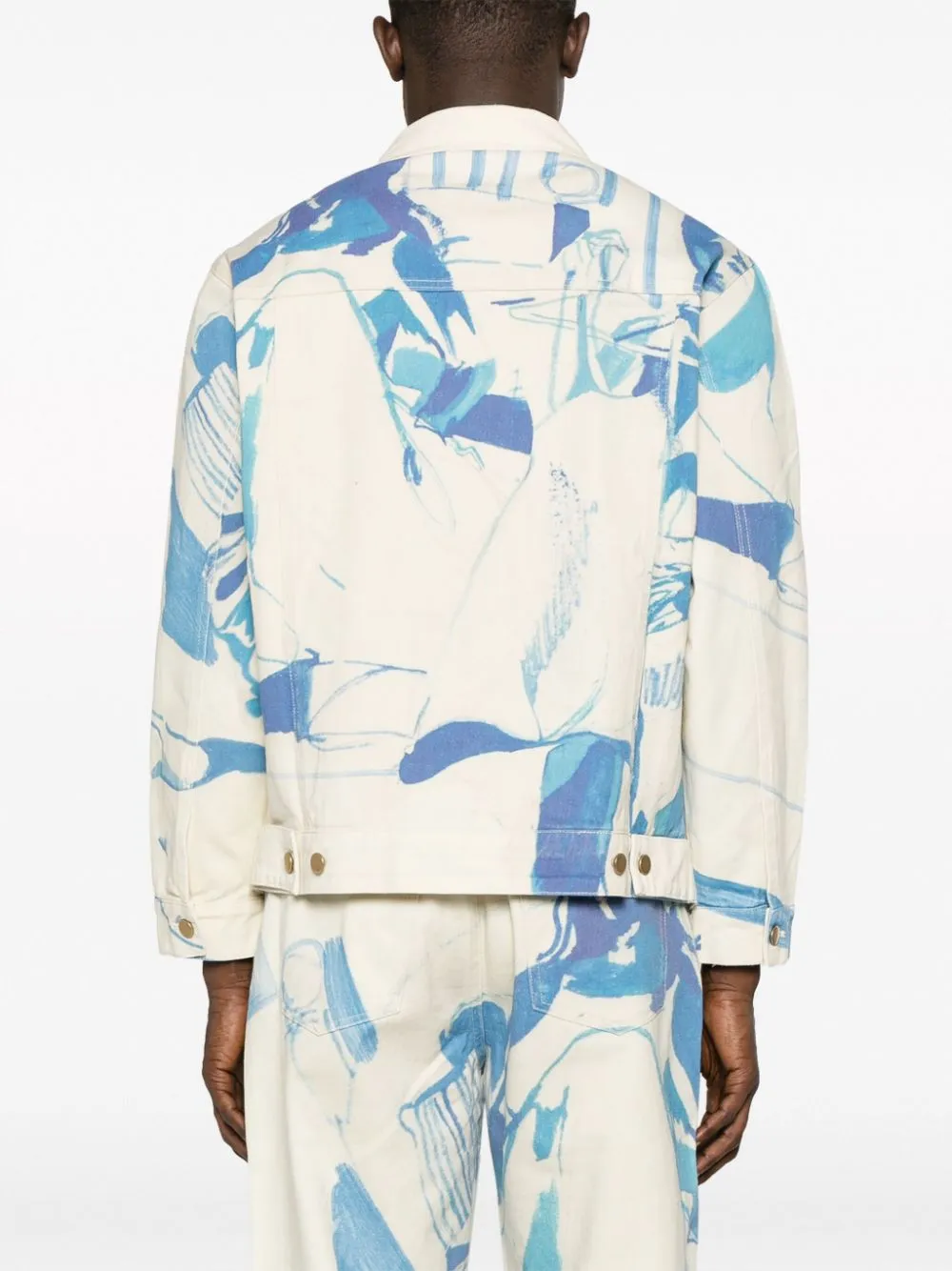 giacca in denim crema