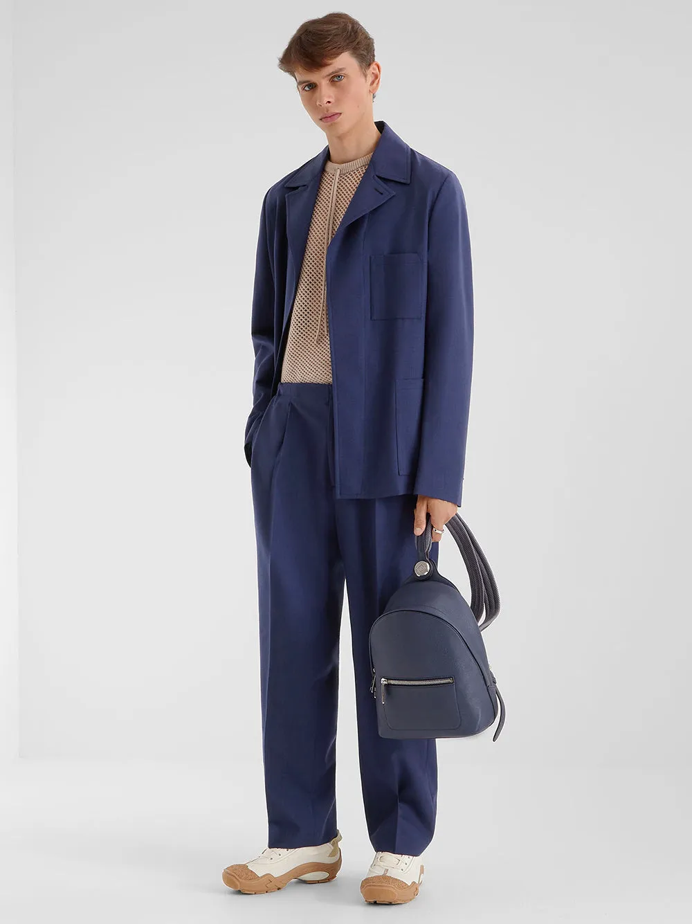 Giacca in lana blu
