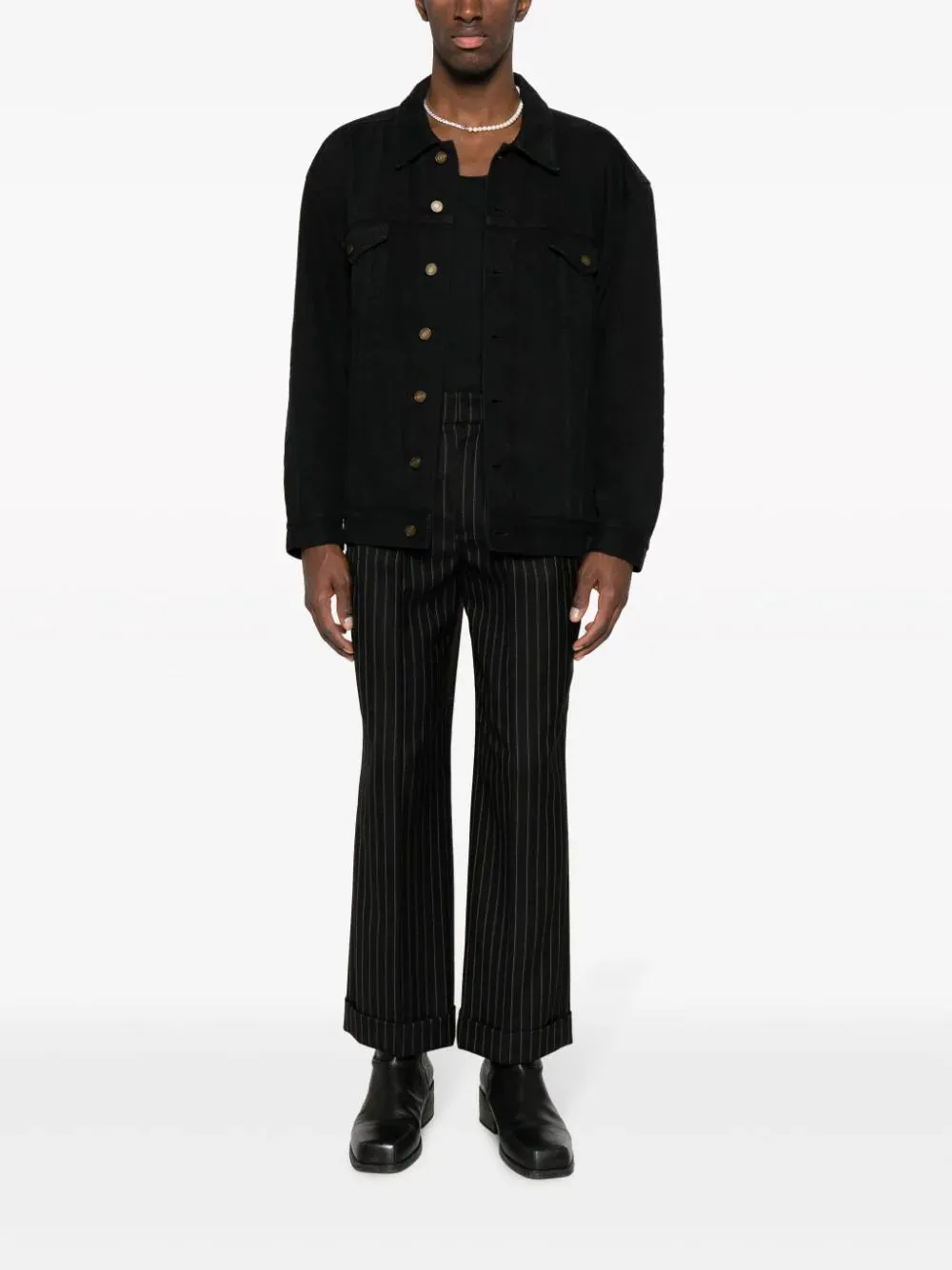 Giacca oversize in denim nero fumo