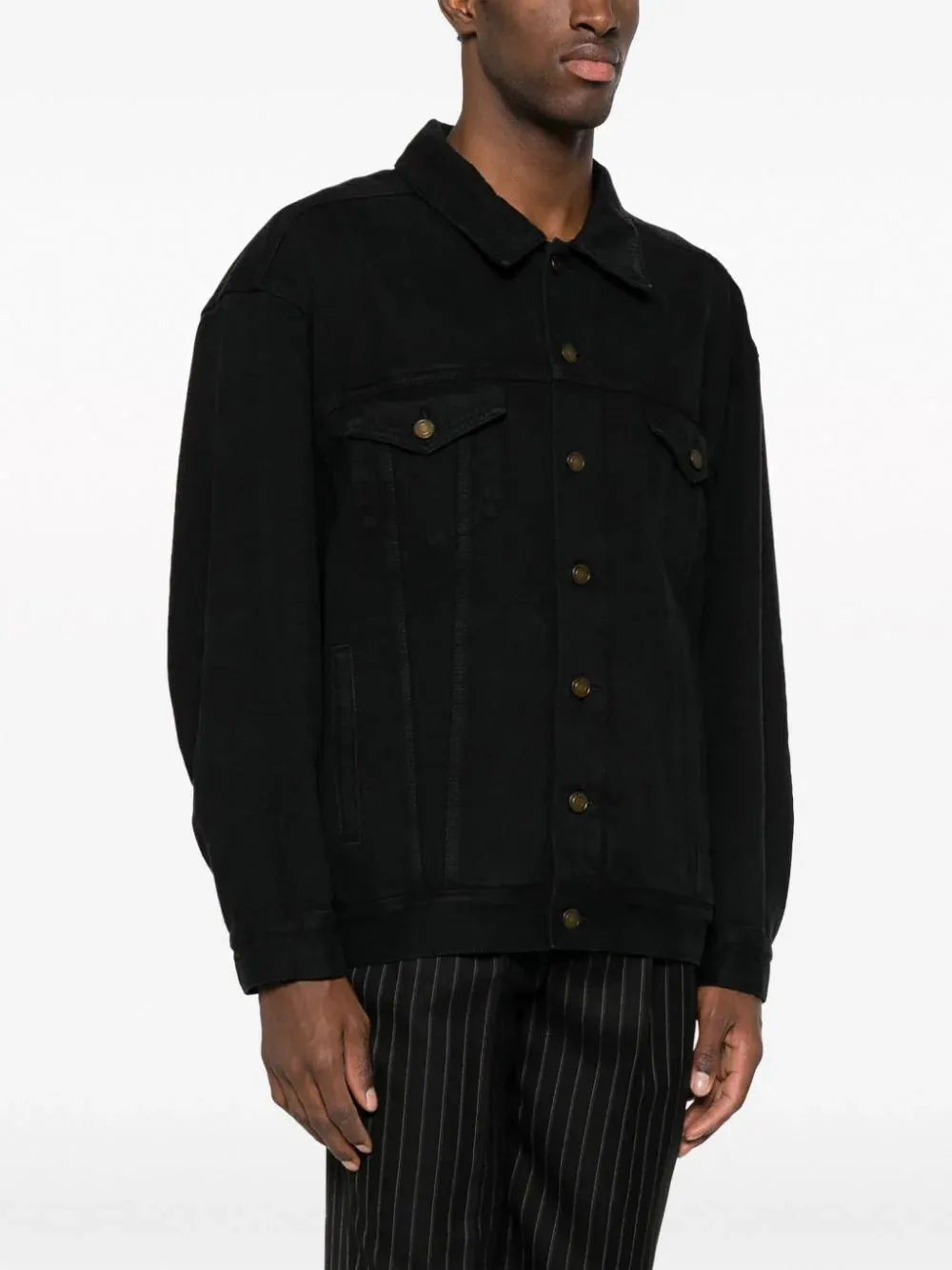 Giacca oversize in denim nero fumo