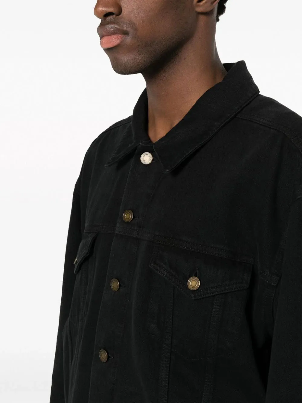 Giacca oversize in denim nero fumo