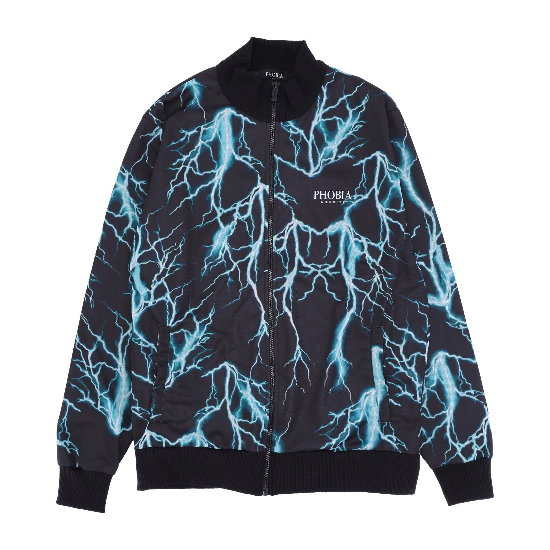 Giacca Tuta Uomo All Over Lightning Sweatshirt Black/lightblue