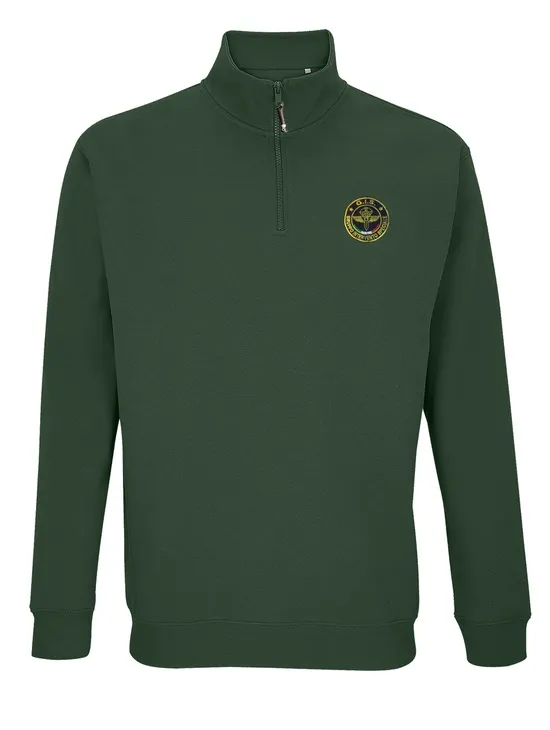 Gis Felpa Garzata Verdone 1/2 Zip Patch A Cuore