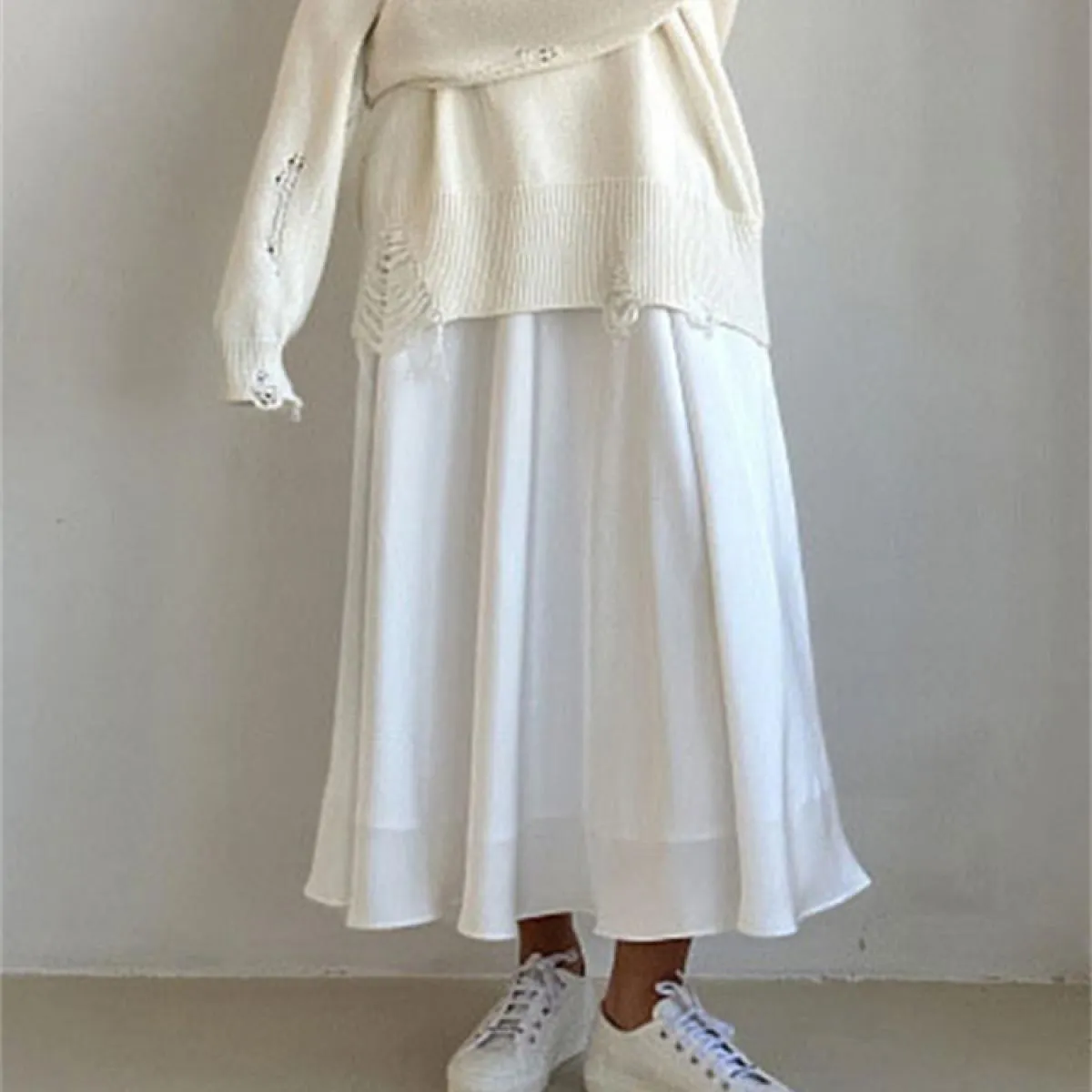 Gonna maxi solida a vita alta in raso per donna Elegante abito da festa sottile Gonna lunga Moda allentata Estate High Str