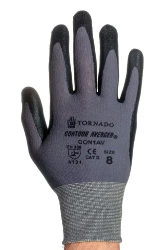 Guanti da lavoro Tornado Contour Avenger, Tg. 9, in Nylon, col. Nero, grigio
