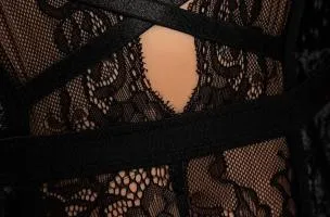 Intimo intero in pizzo Tuapi, nero