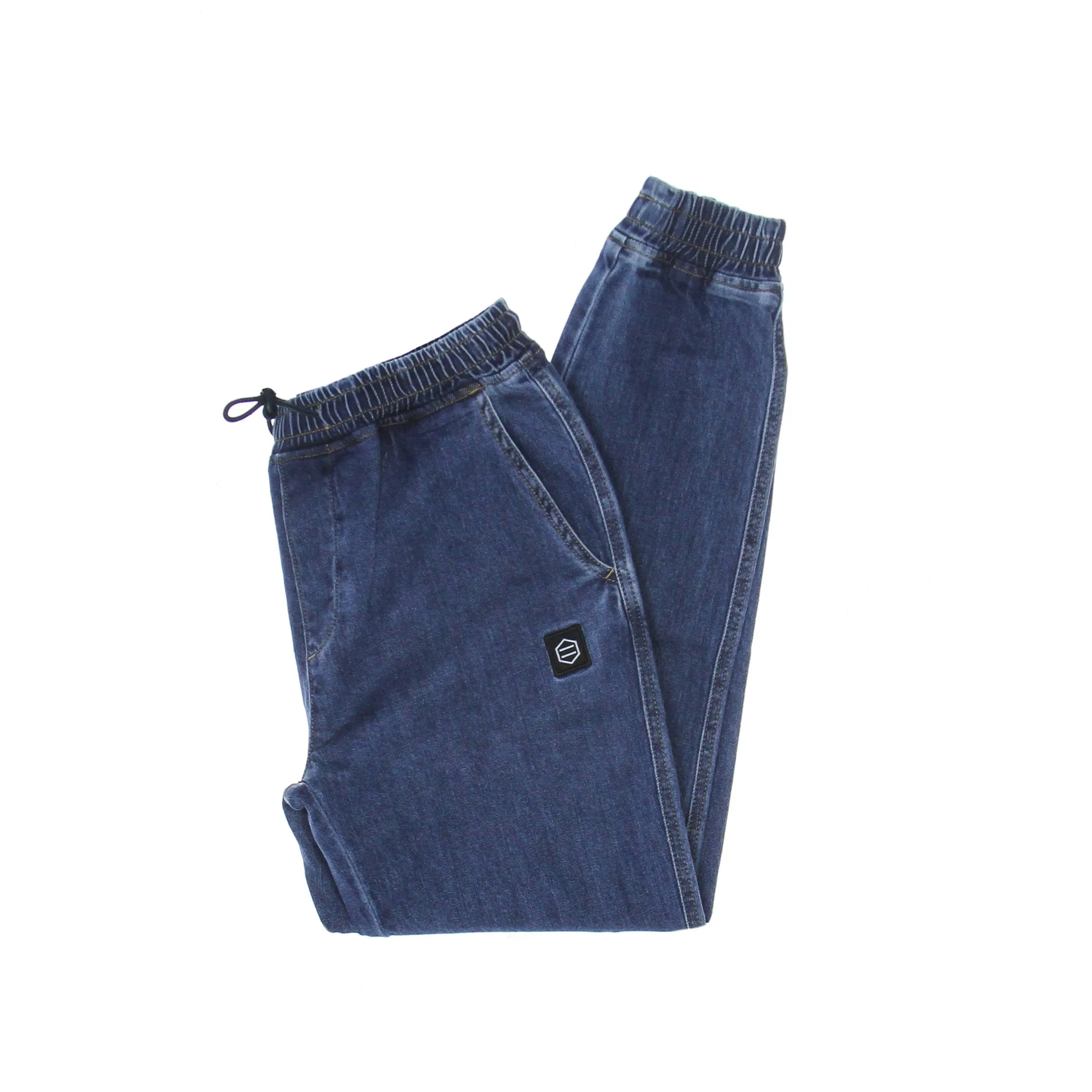 Jeans Uomo Pants Jogger Denim Light Denim Blue