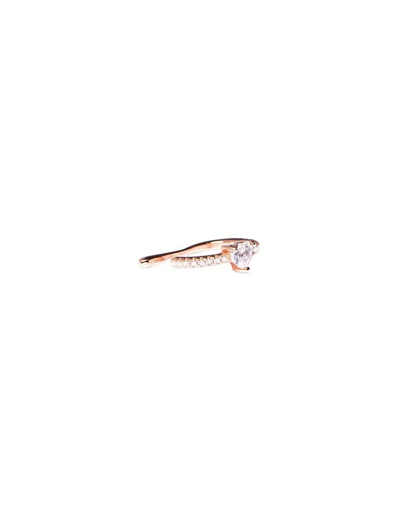 KATE EARCUFF IN ORO ROSA CON ZIRCONE A FORMA DI CUORE