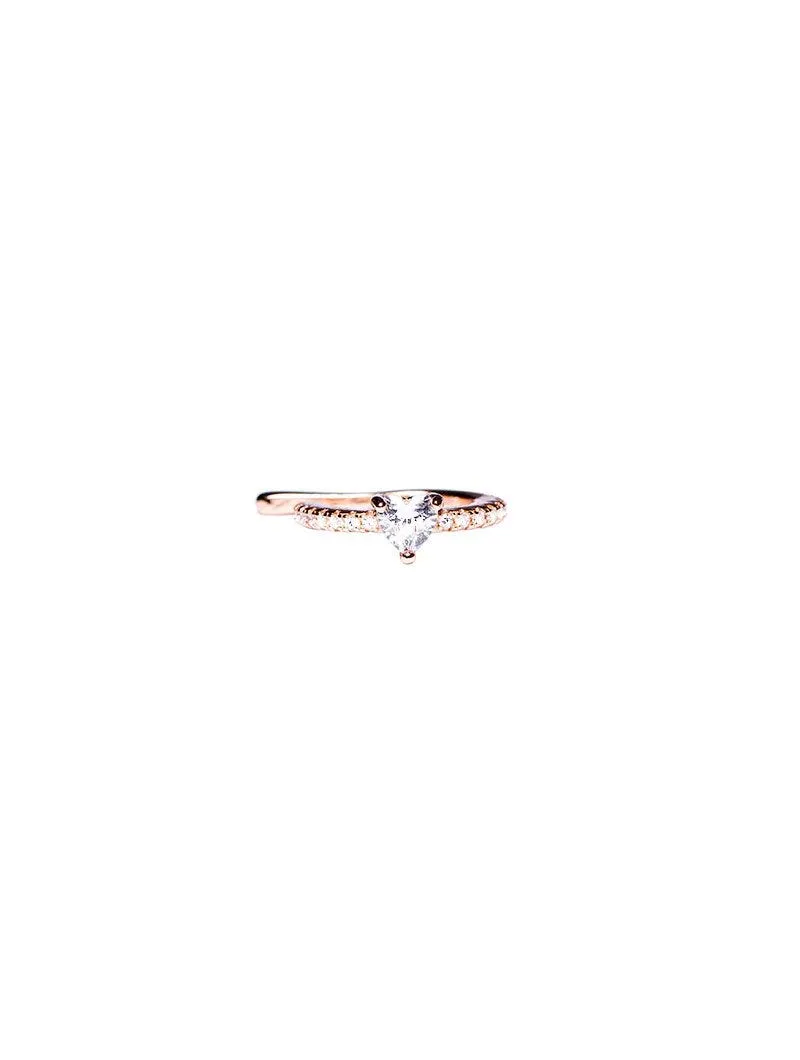 KATE EARCUFF IN ORO ROSA CON ZIRCONE A FORMA DI CUORE