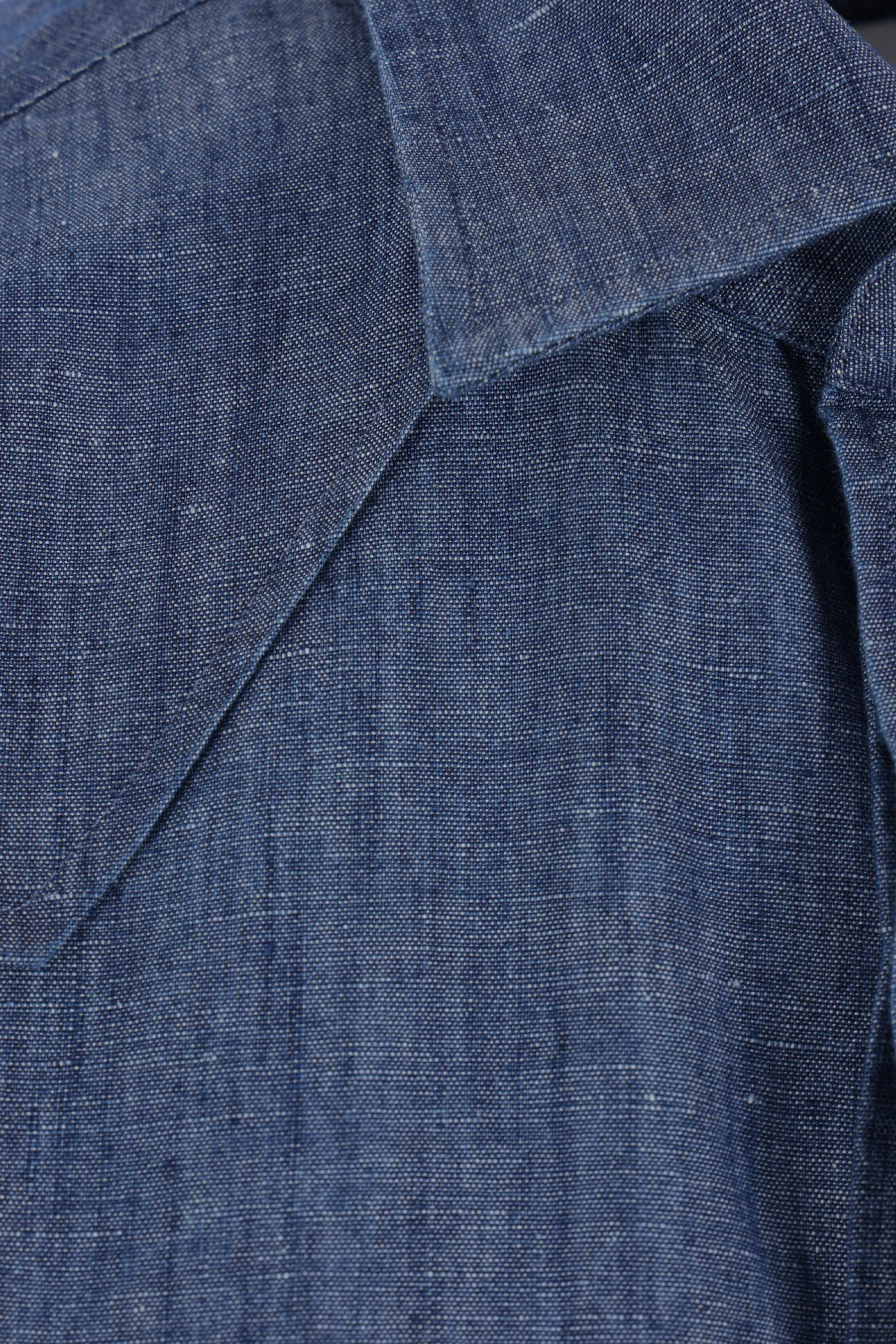 LARDINI camicia in chambray di cotone e lino