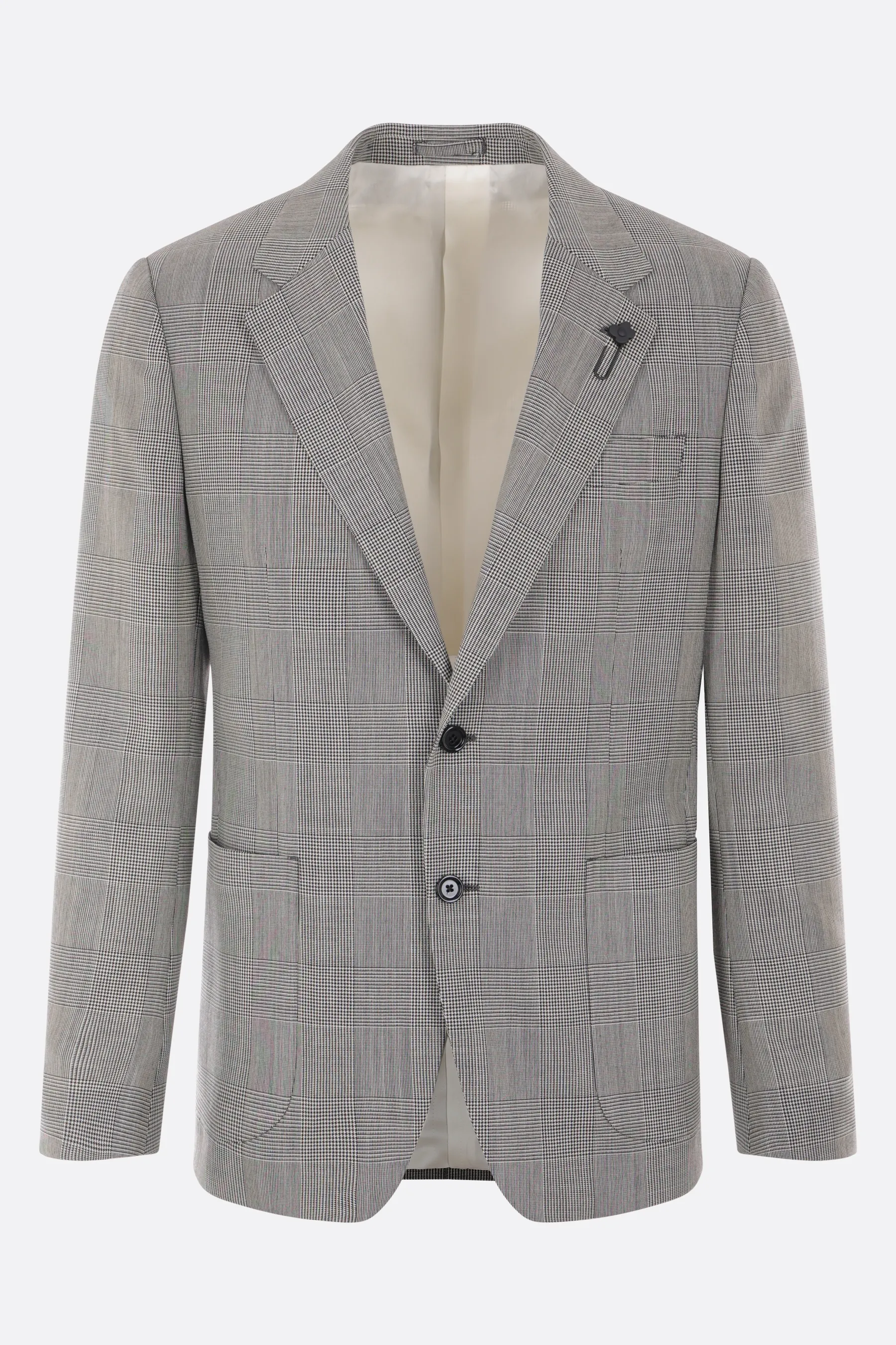LARDINI giacca monopetto in lana principe di galles