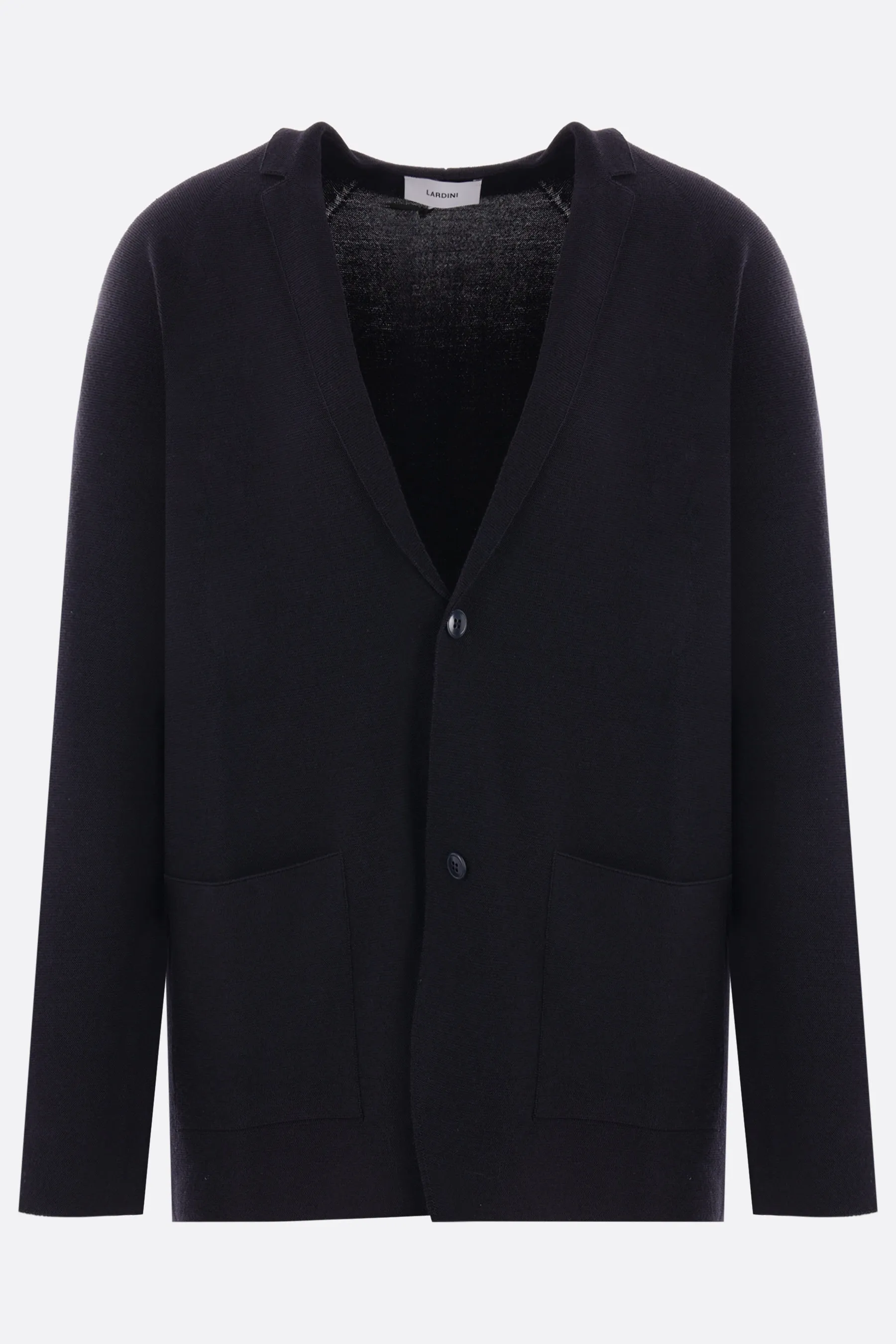 LARDINI giacca monopetto in maglia di lana, seta e cashmere