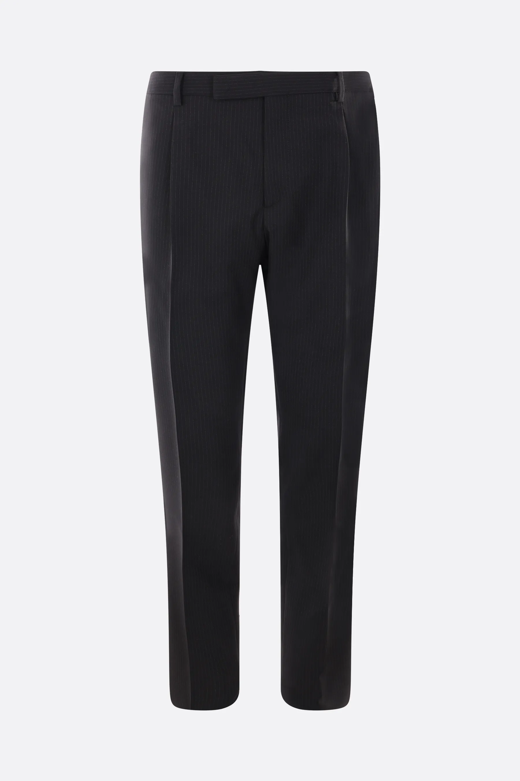 LARDINI pantalone regular-fit in lana e cotone gessato