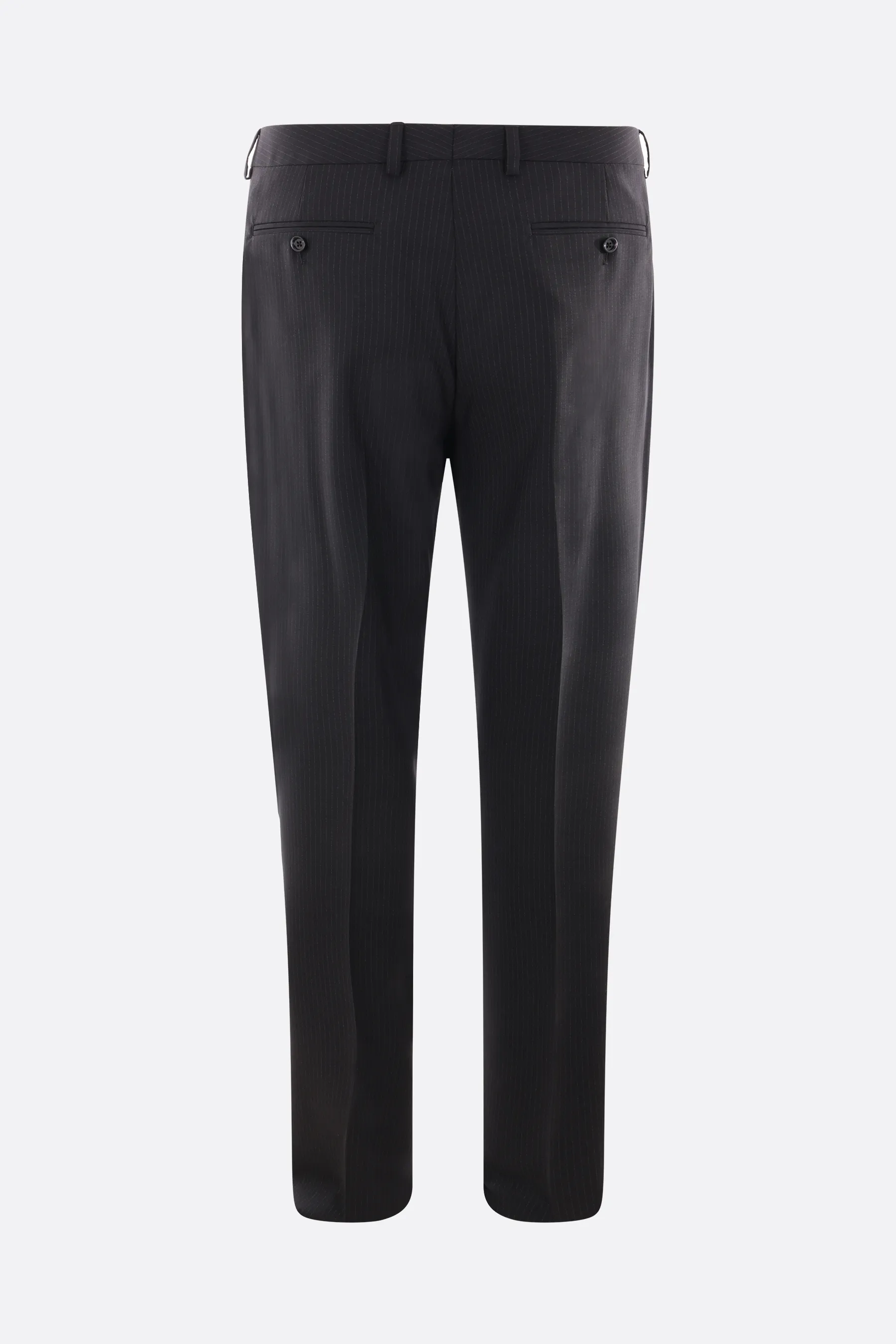 LARDINI pantalone regular-fit in lana e cotone gessato