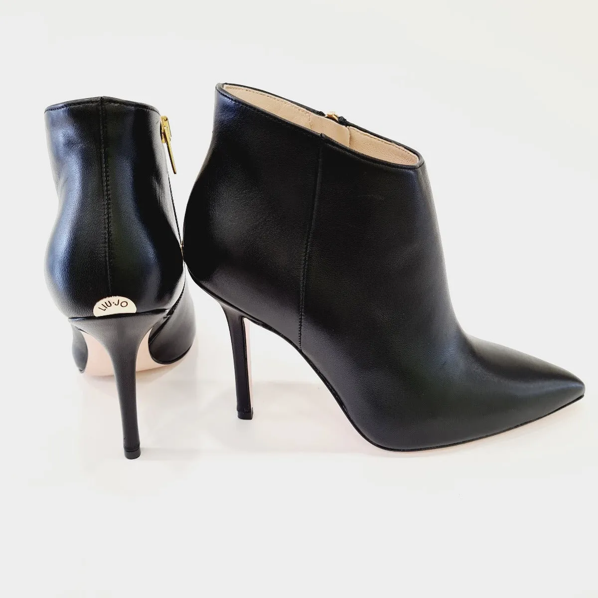 Liu-jo tronchetto tacco alto 11cm.pelle black zip interna art.650