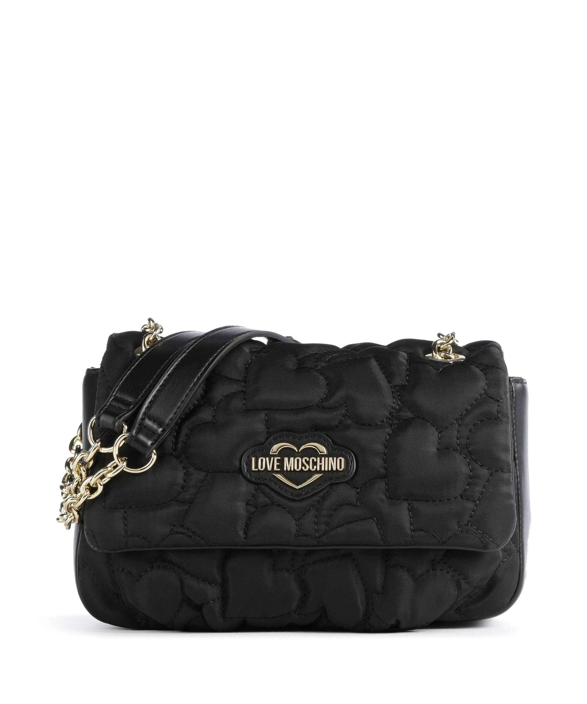  Love Moschino Puffy Heart Borsa a spalla pelle sintetica, poliestere nero  