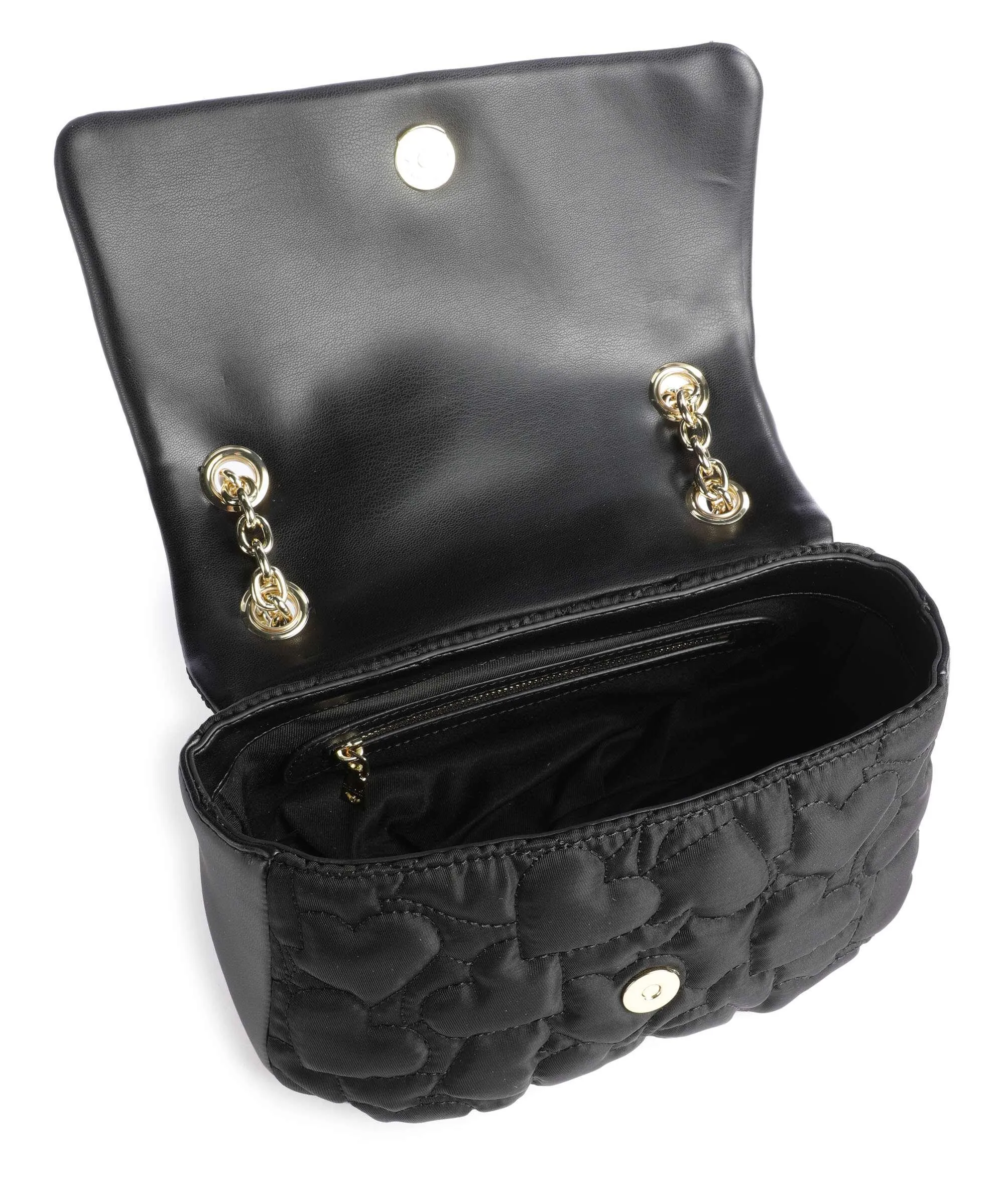  Love Moschino Puffy Heart Borsa a spalla pelle sintetica, poliestere nero  