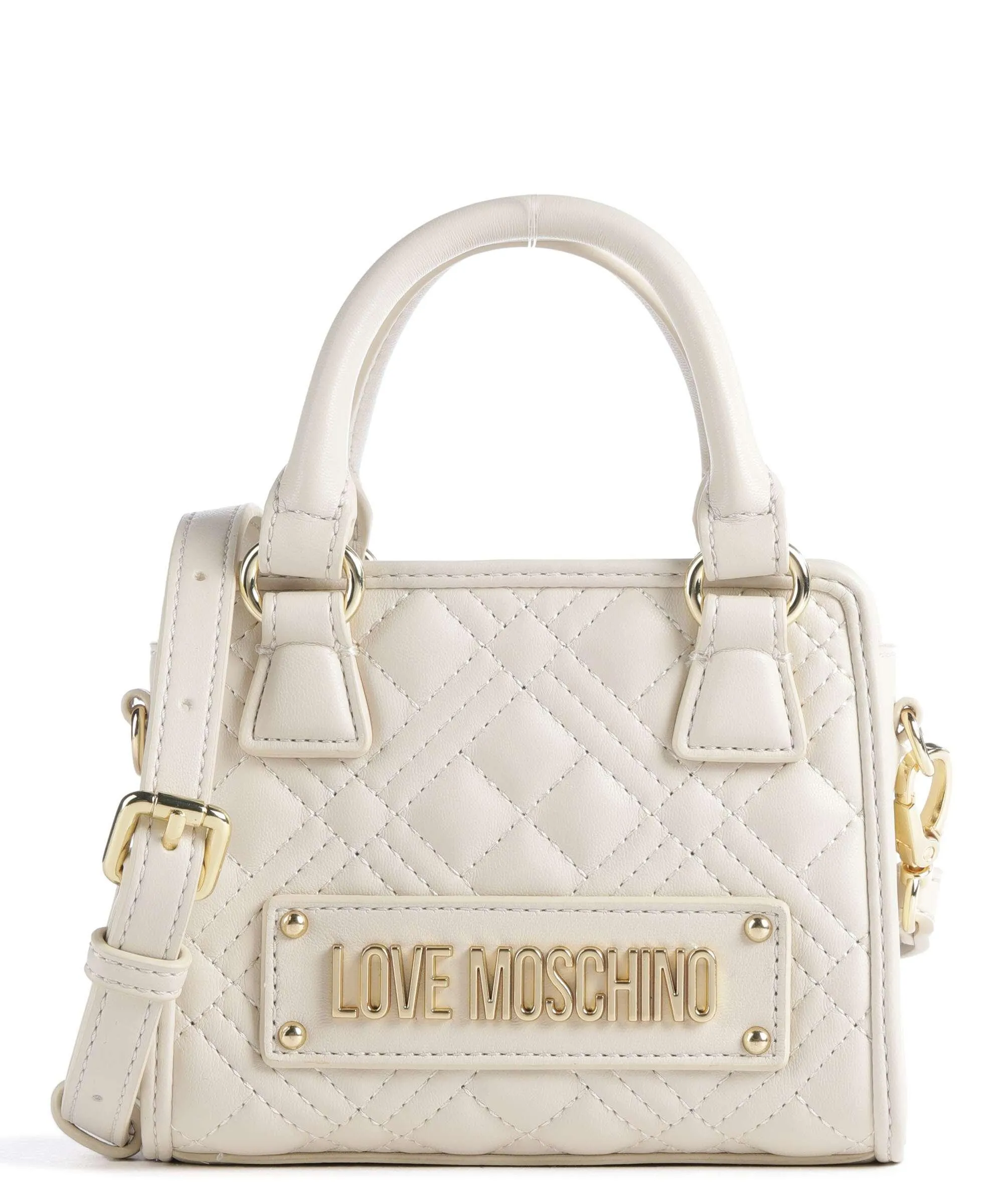  Love Moschino Quilted Borsa a tracolla pelle sintetica beige  