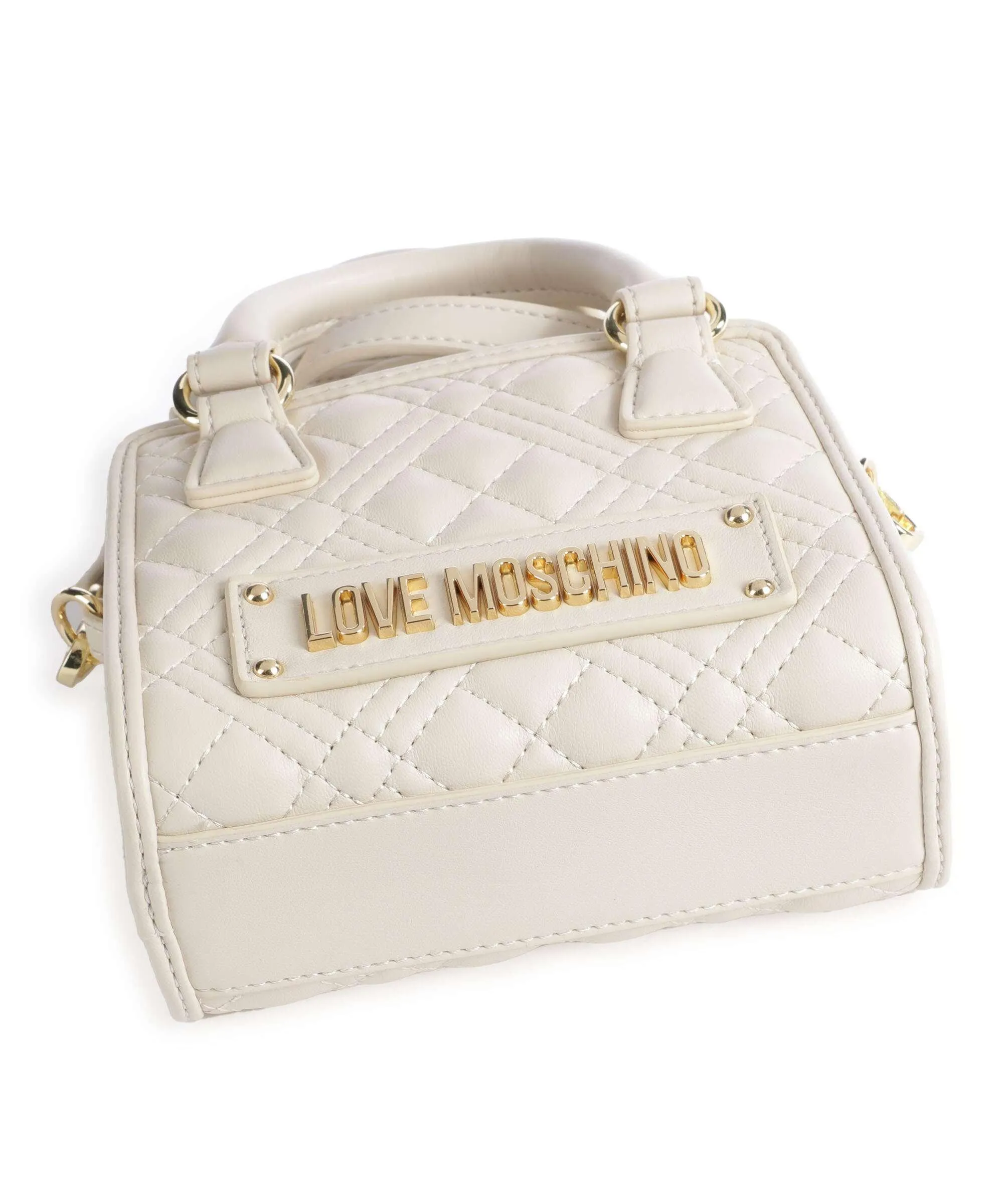  Love Moschino Quilted Borsa a tracolla pelle sintetica beige  