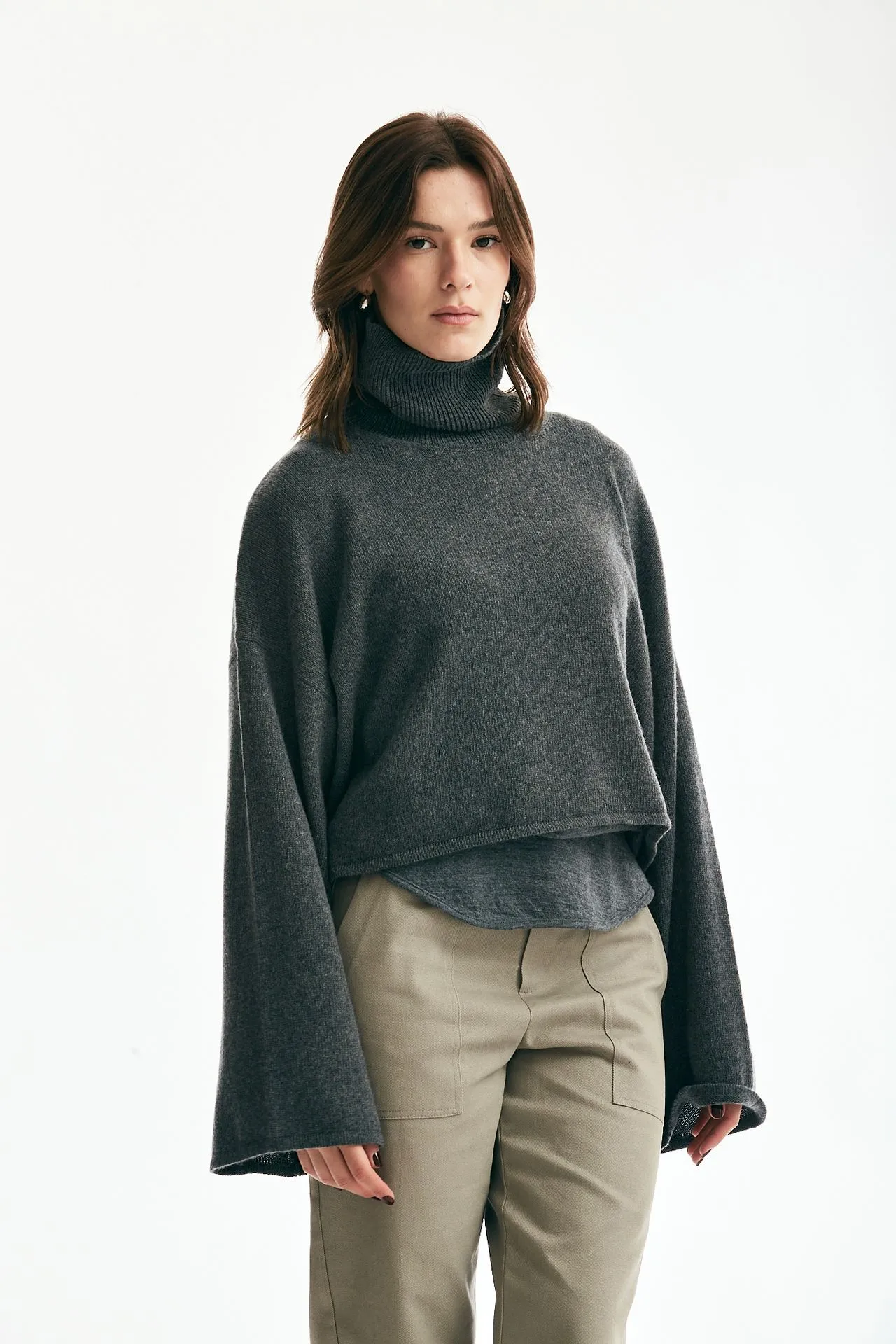 Maglia dolcevita crop cachemire