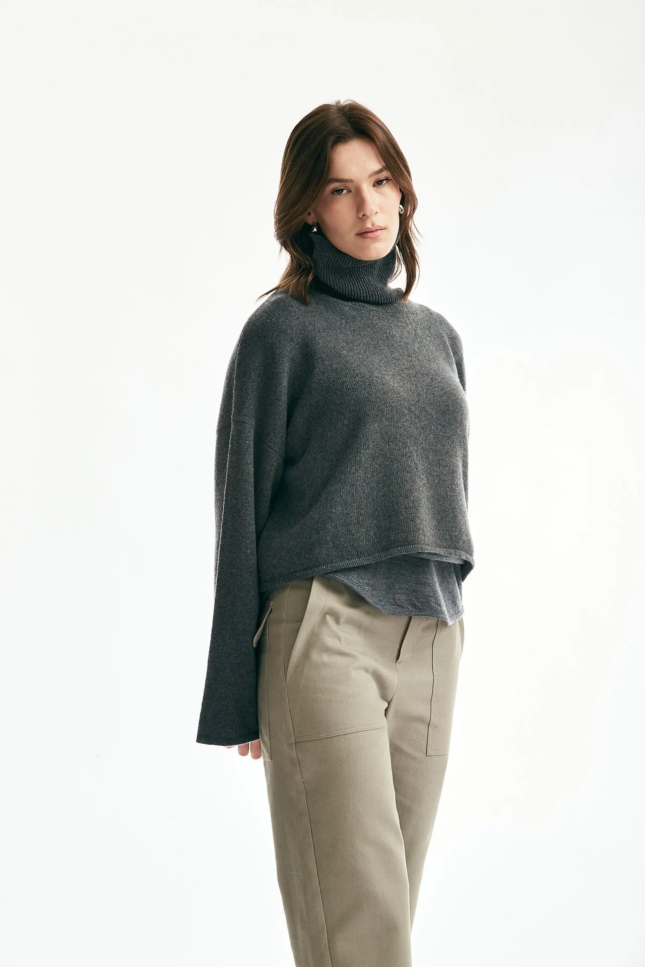 Maglia dolcevita crop cachemire
