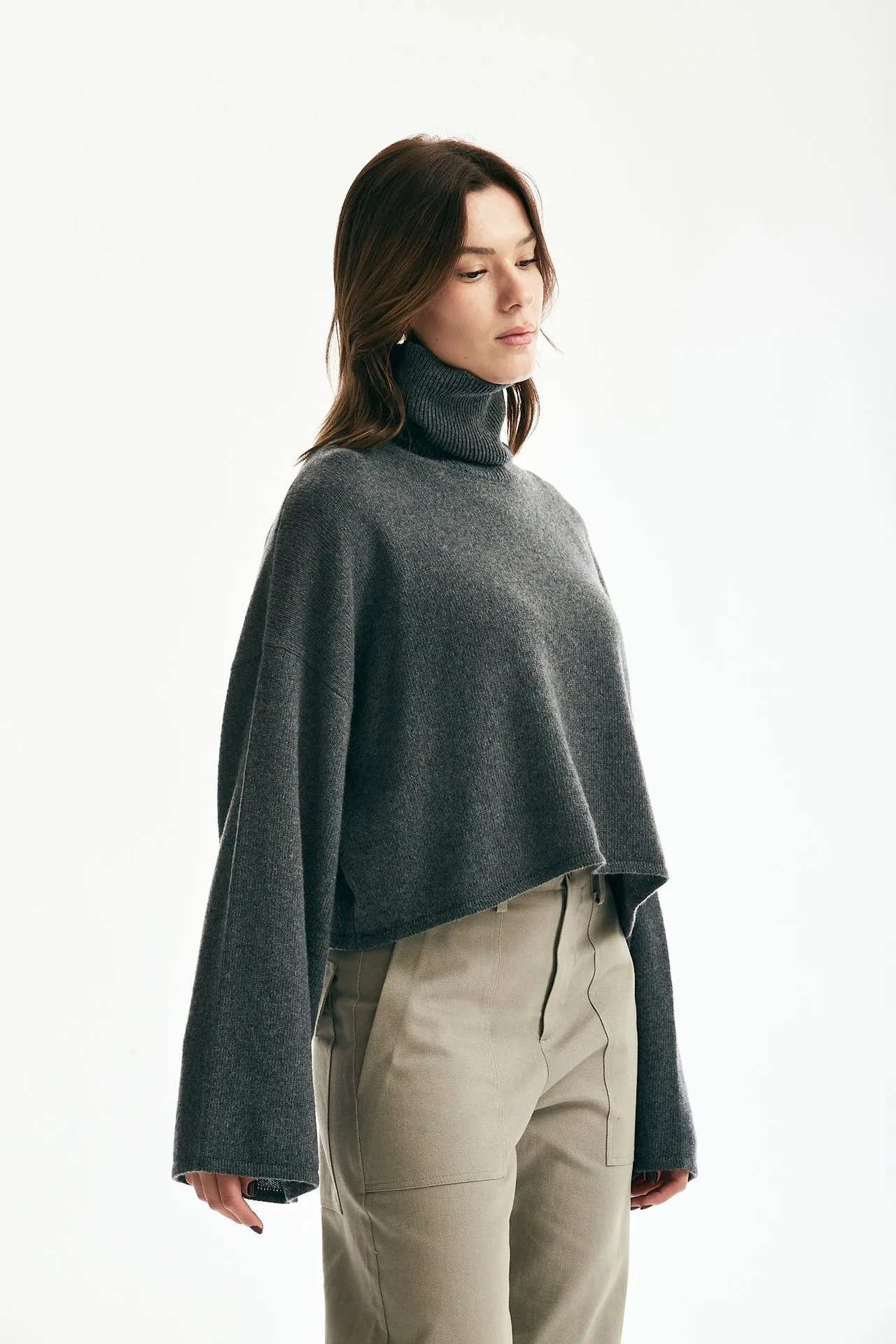 Maglia dolcevita crop cachemire