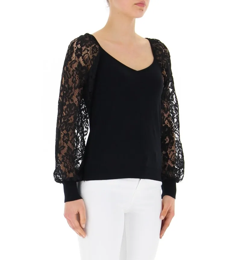 Maglia maniche pizzo